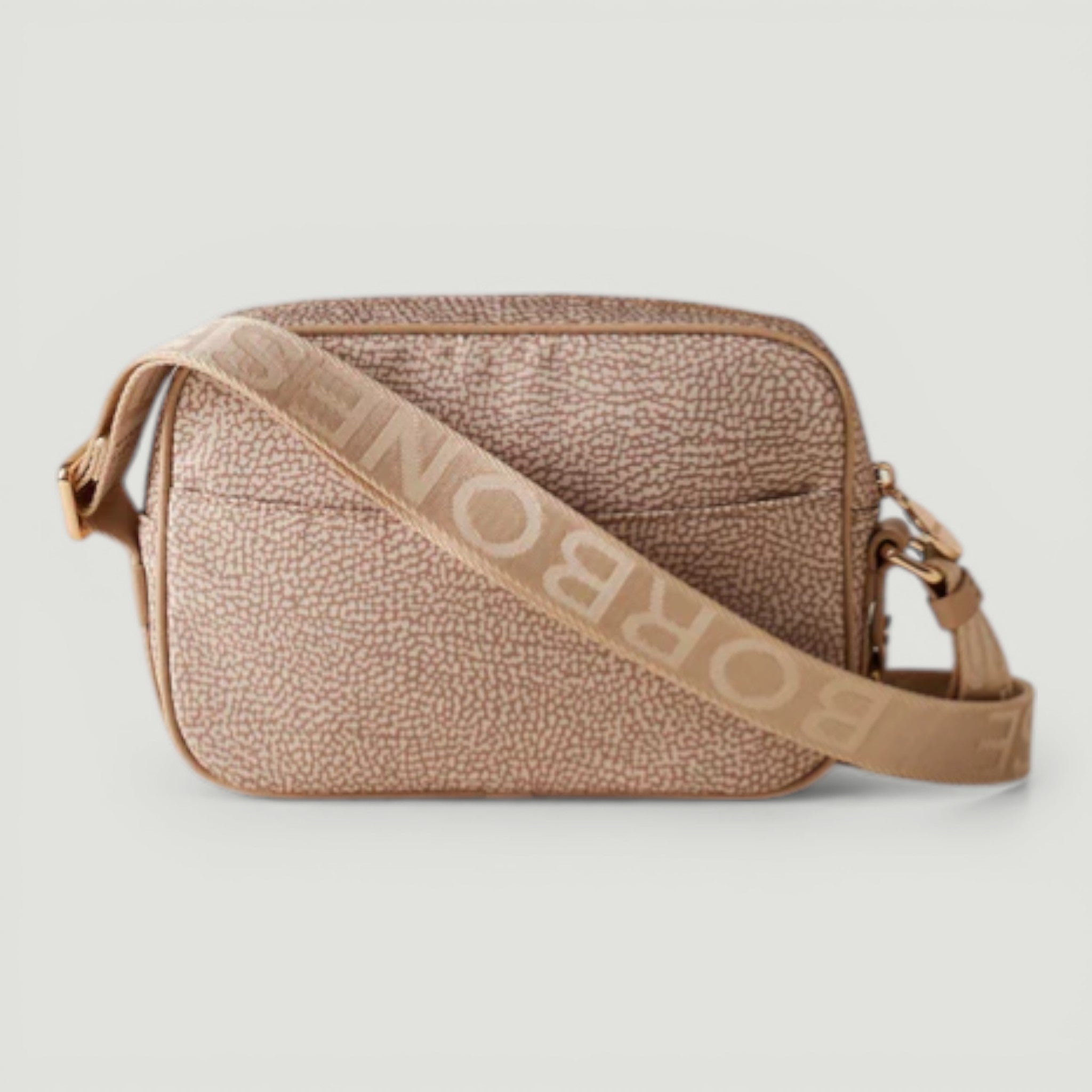 BORBONESE BORSA CAMERA CASE S. CON TASCA ANTERIORE SABBIA