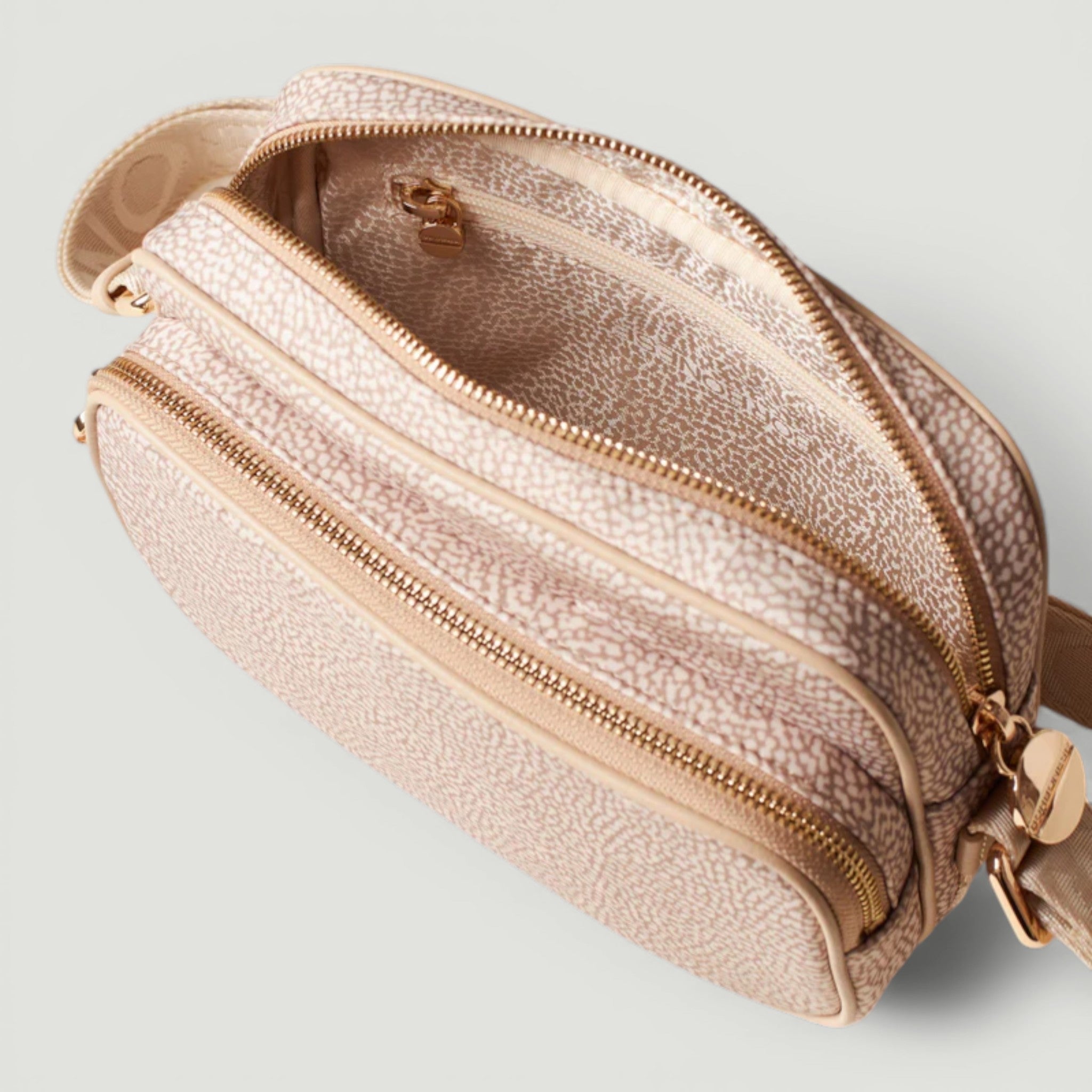 BORBONESE BORSA CAMERA CASE S. CON TASCA ANTERIORE SABBIA