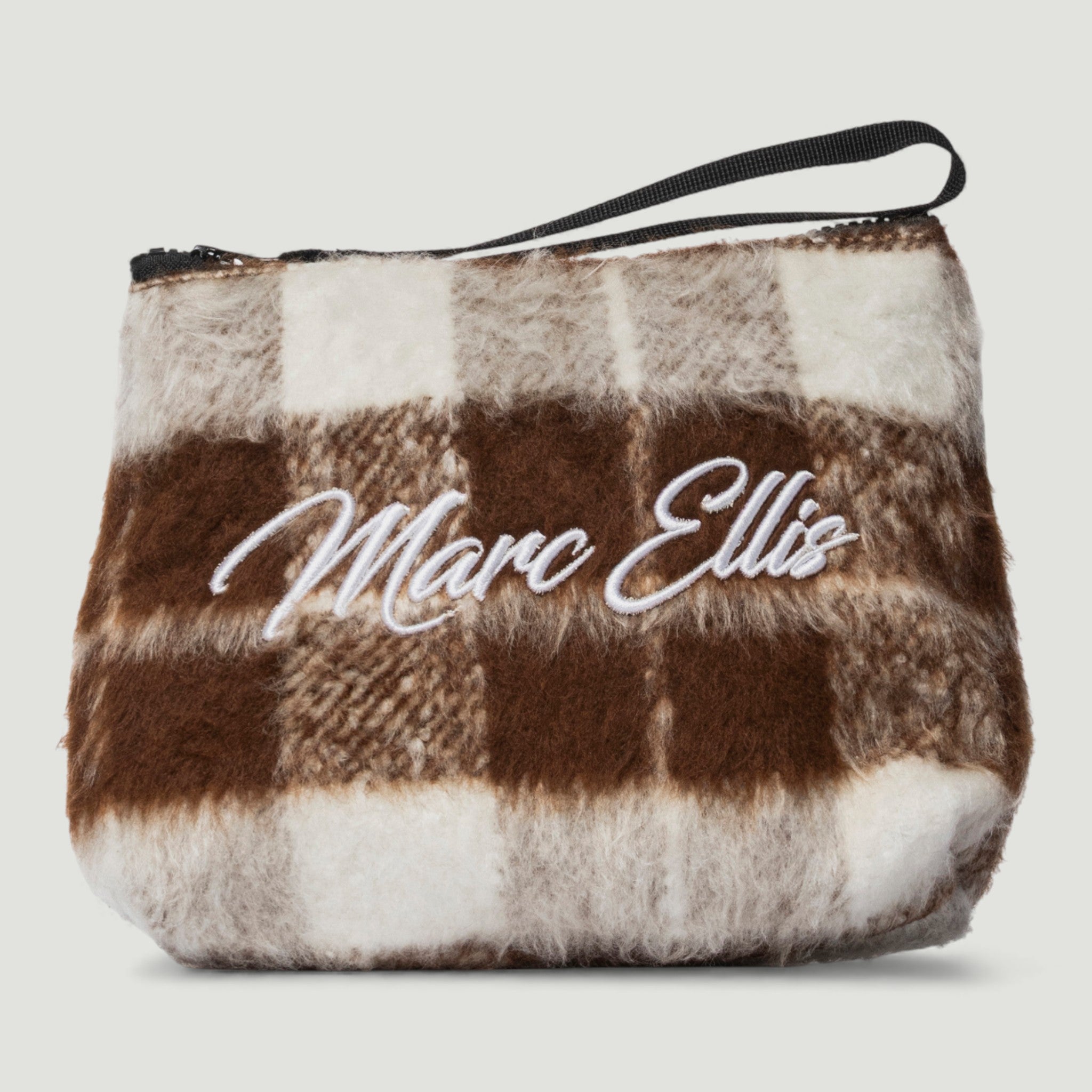 MARC ELLIS POCHETTE BUBY CHECK CLUTCH COCOA