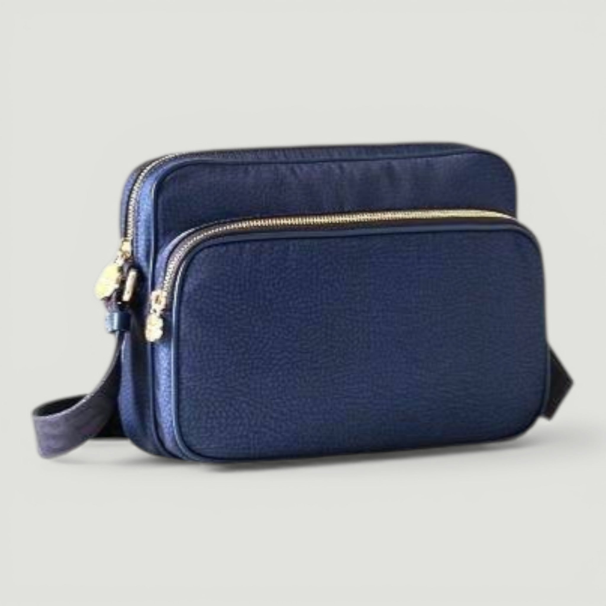 BORBONESE BORSA CAMERA CASE S. CON TASCA ANTERIORE BLU LAPIS