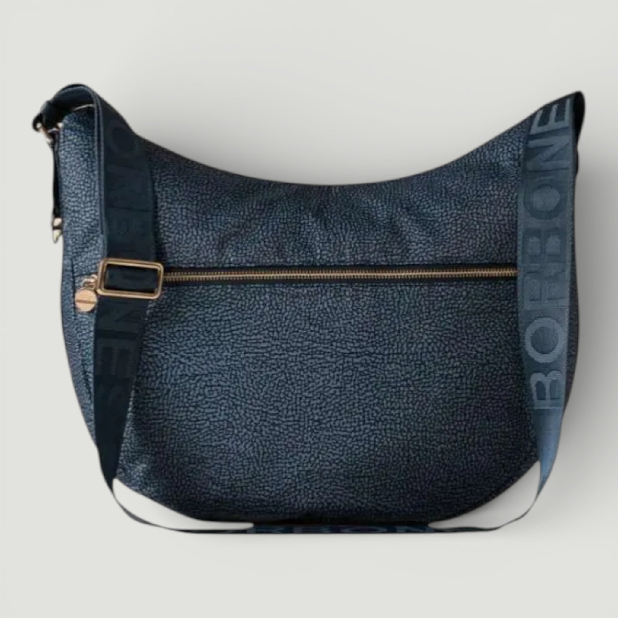 BORBONESE BORSA LUNA BAG SMALL BLU LAPIS