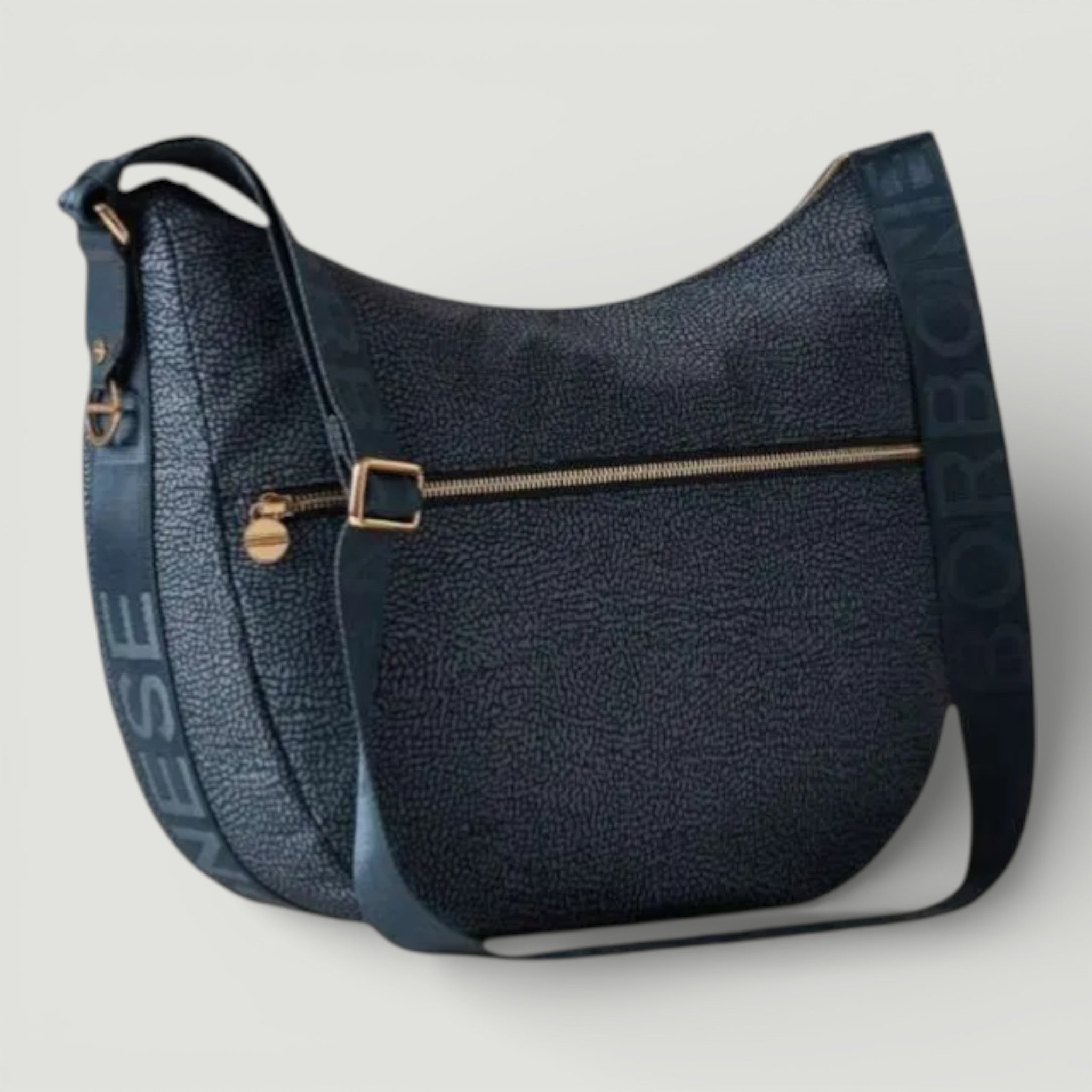 BORBONESE BORSA LUNA BAG SMALL BLU LAPIS
