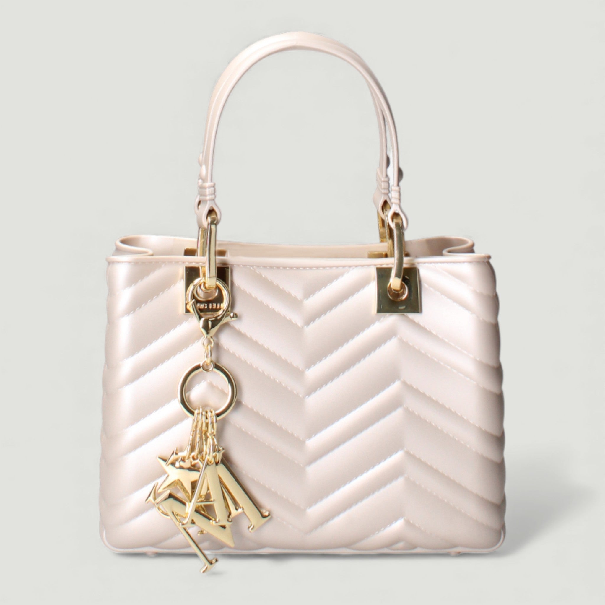 MARC ELLIS BORSA FLAT KRISSY S WEVE TAUPE/LIGHT GOLD