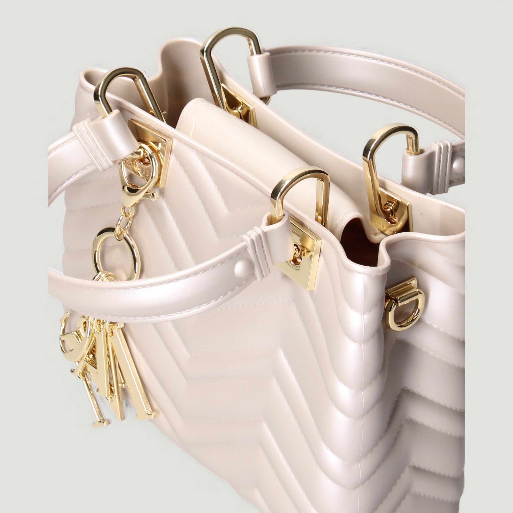 MARC ELLIS BORSA FLAT KRISSY S WEVE TAUPE/LIGHT GOLD