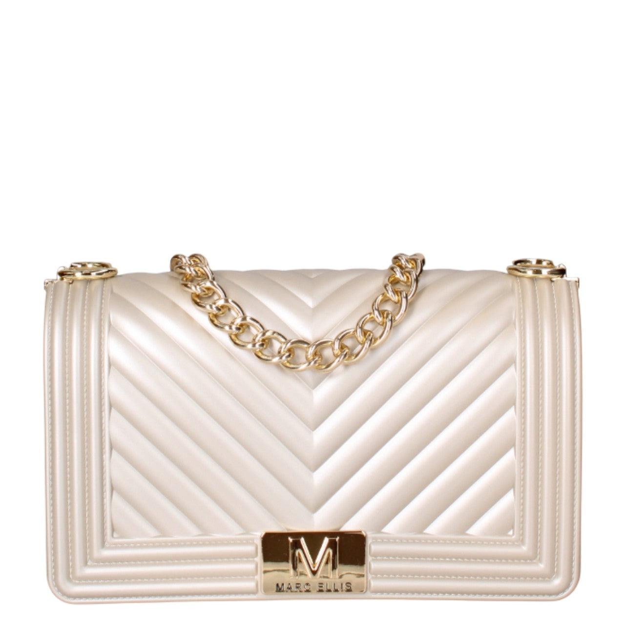 MARC ELLIS BORSA FLAT M TAUPE/LIGHT GOLD