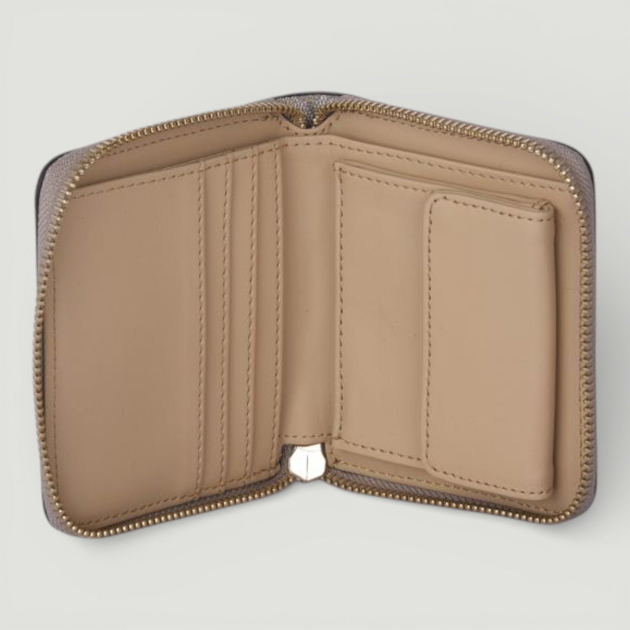 GUESS PORTAFOGLIO LAUREL II SLG SMALL ZIP AROUN DARK TAUPE LOGO