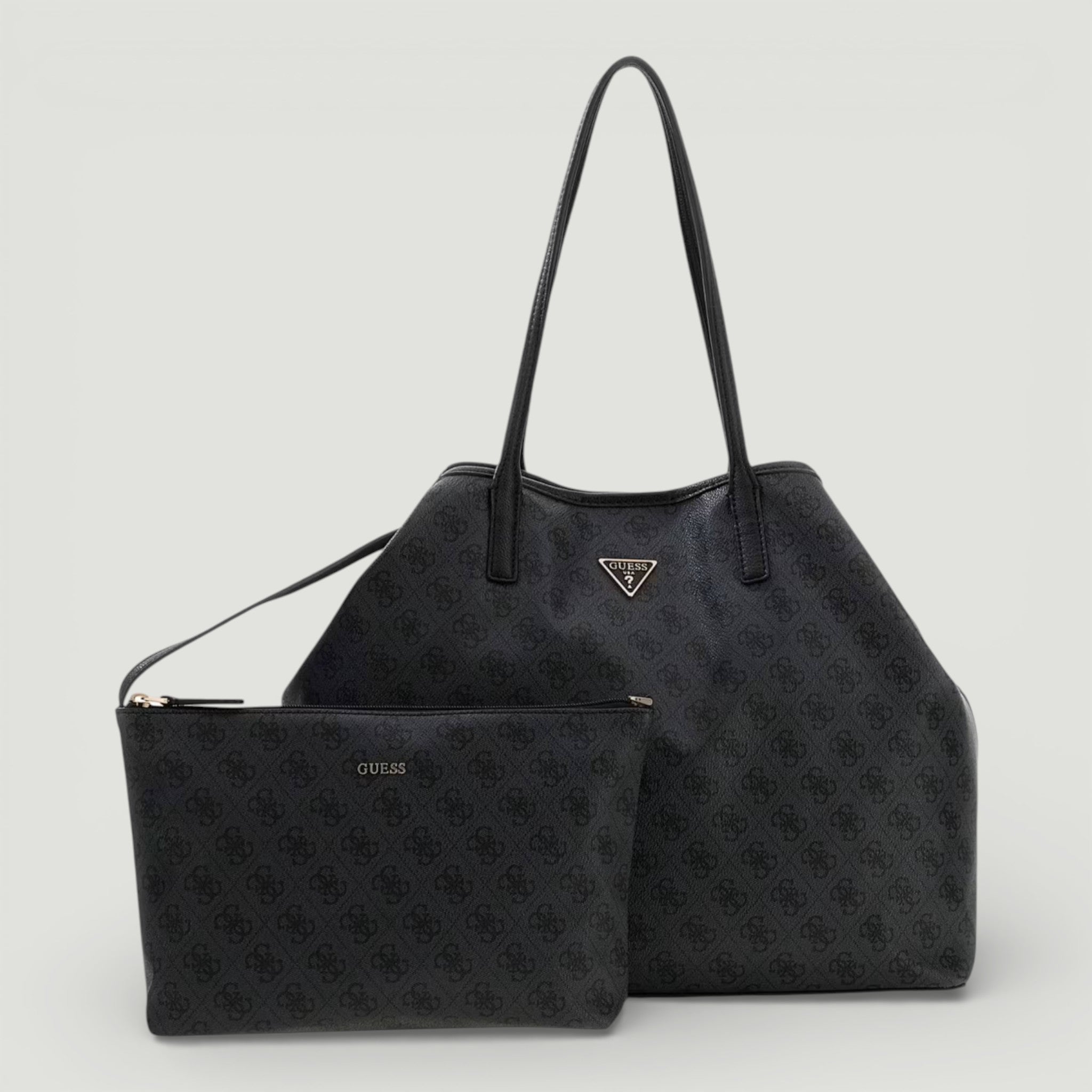 GUESS BORSA VICTTORIA LARGE 2 IN 1 TOTE COAL LOGO