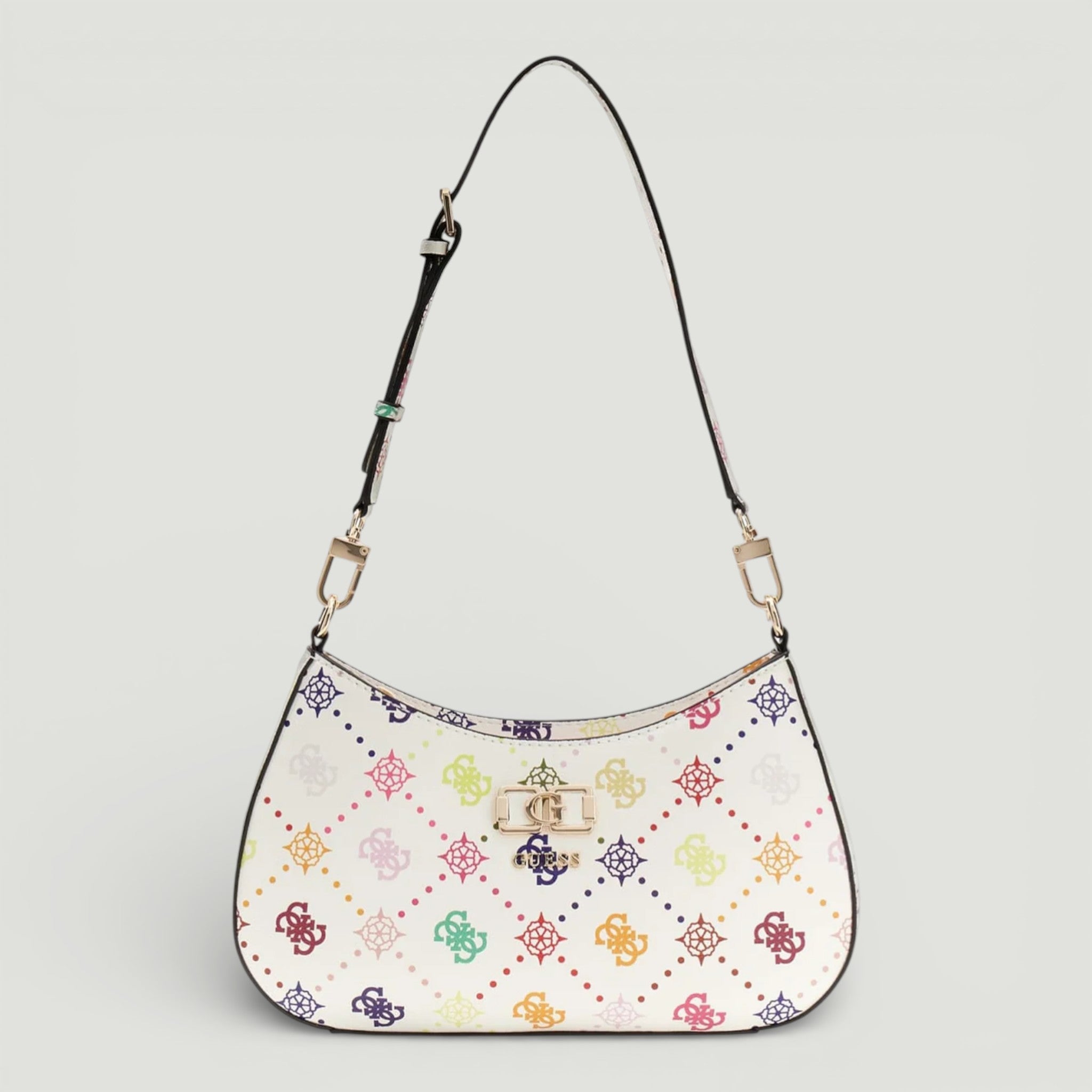 GUESS BORSA EMELIE LOGO TOP ZIP SHLDR BAG MULTI LOGO