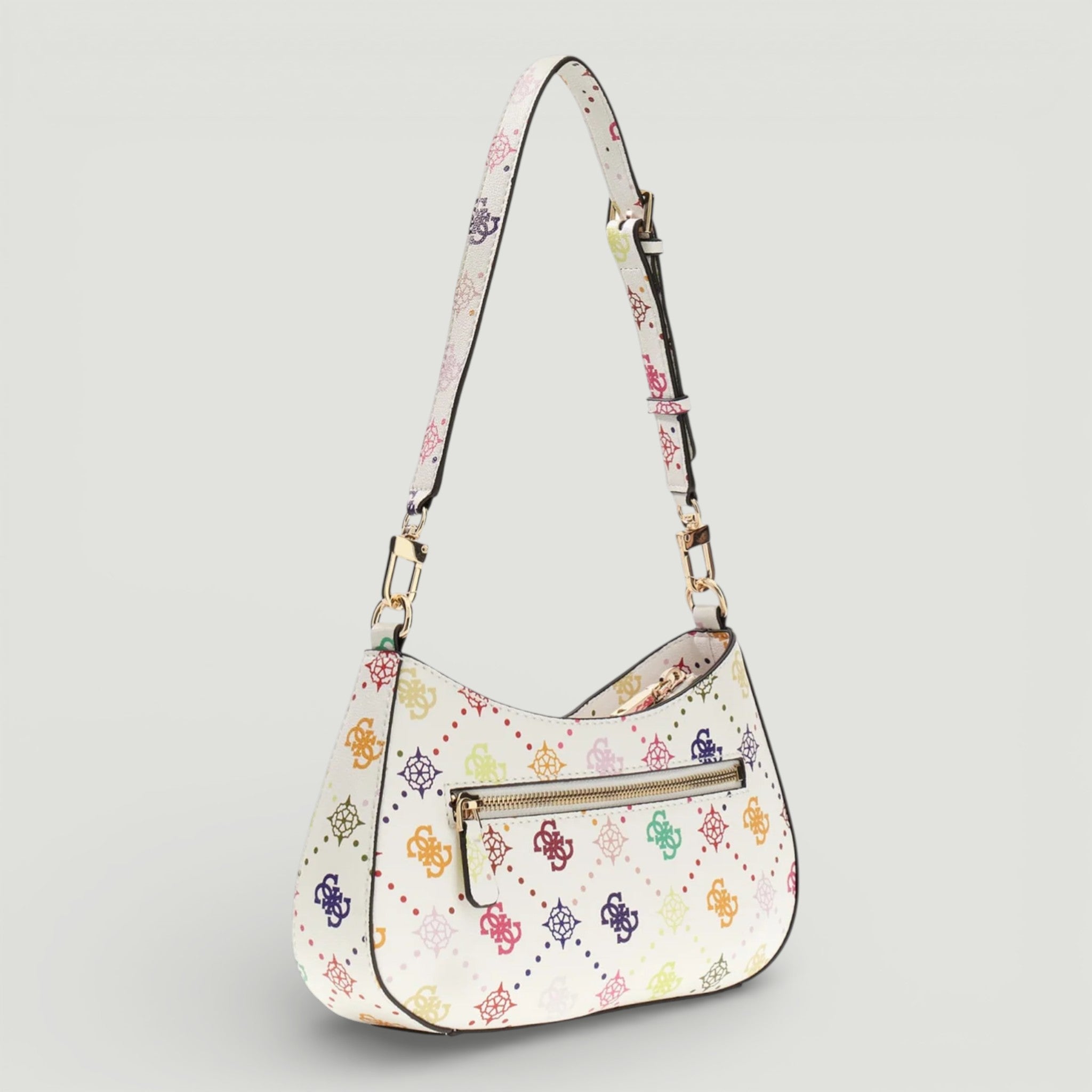 GUESS BORSA EMELIE LOGO TOP ZIP SHLDR BAG MULTI LOGO
