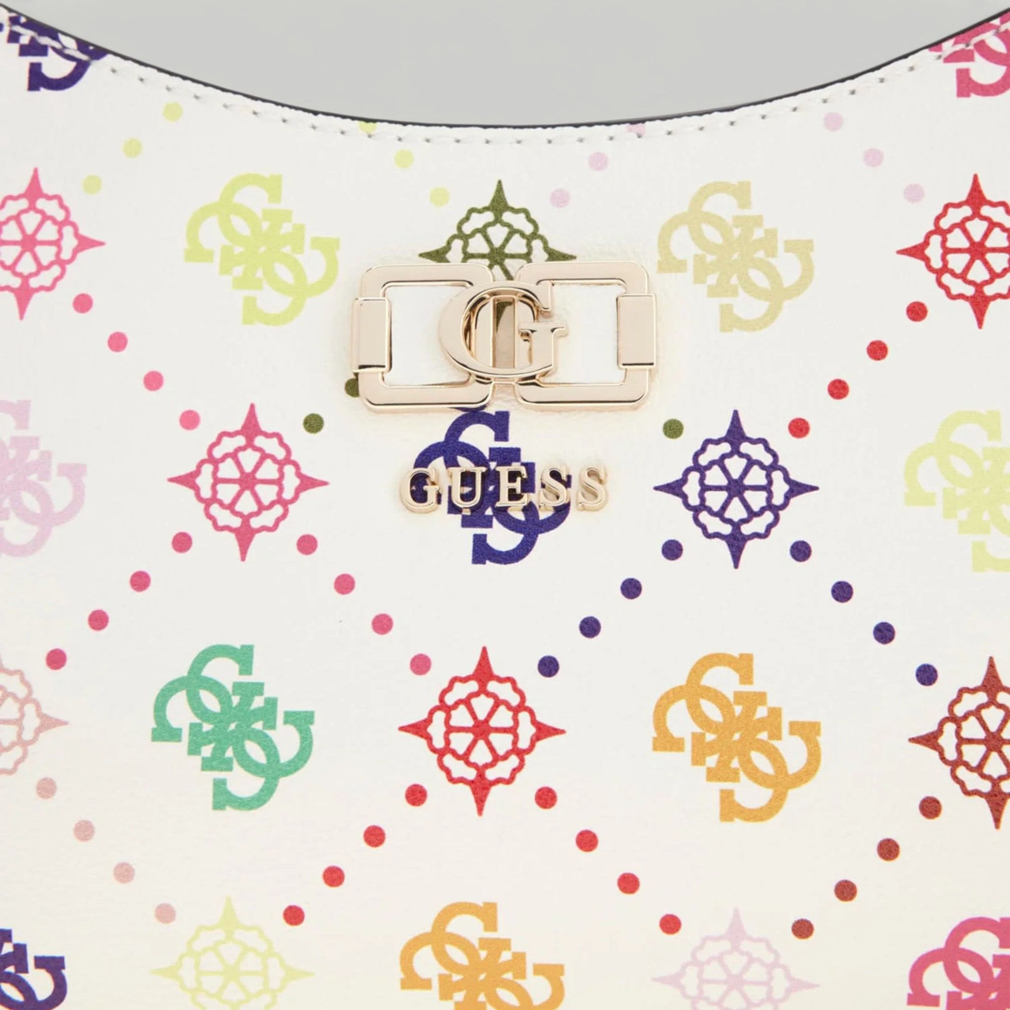 GUESS BORSA EMELIE LOGO TOP ZIP SHLDR BAG MULTI LOGO