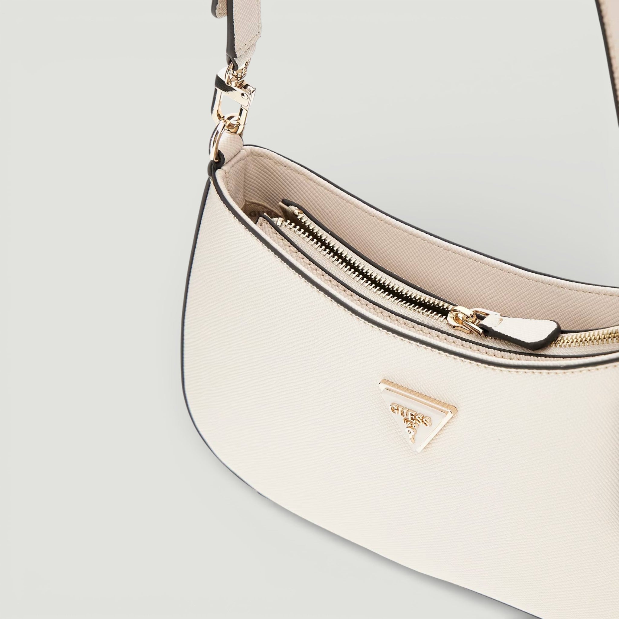 GUESS BORSA NOELLE II TOP ZIP SHOULDER BAG BONE