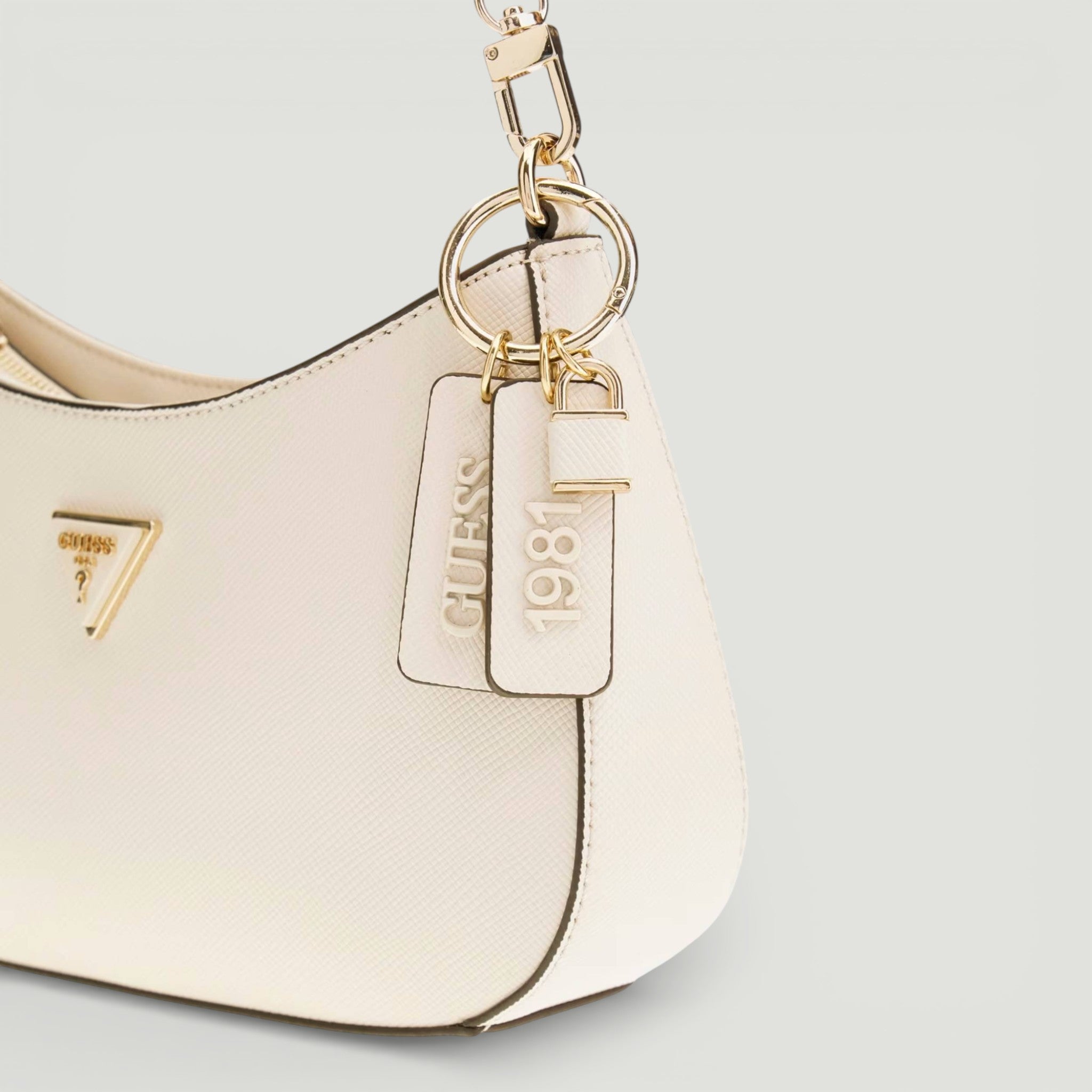 GUESS BORSA NOELLE II TOP ZIP SHOULDER BAG BONE