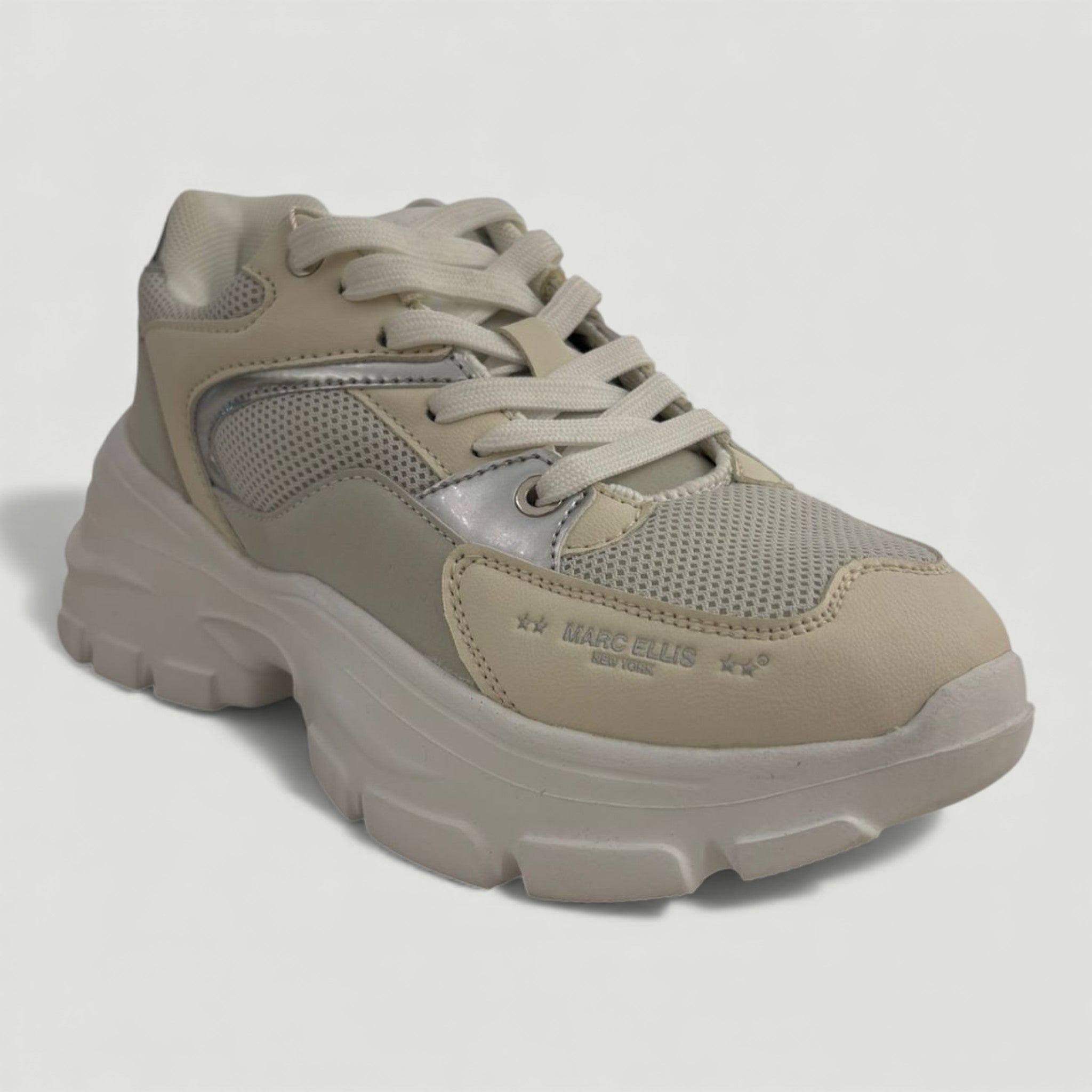 MARC ELLIS SNEAKERS WANDA 302 OFF WHITE/SILVER Donna