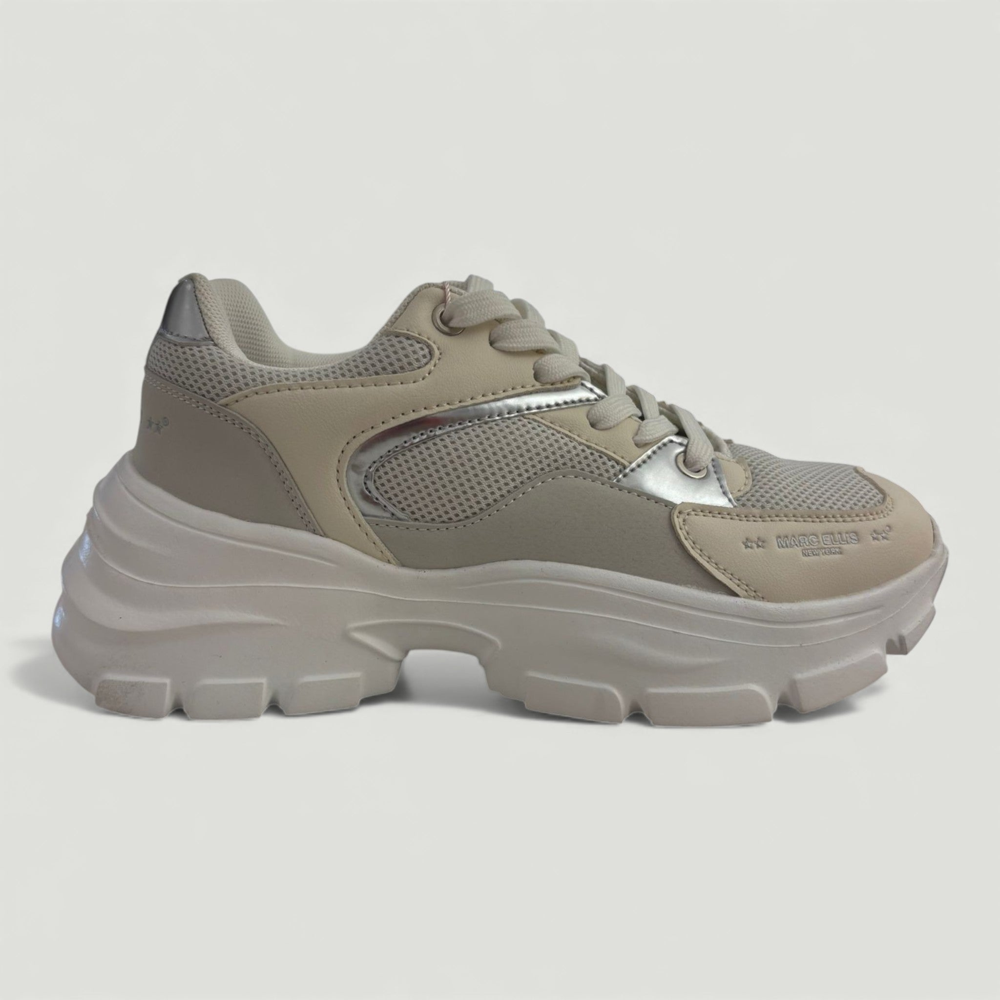 MARC ELLIS SNEAKERS WANDA 302 OFF WHITE/SILVER Donna