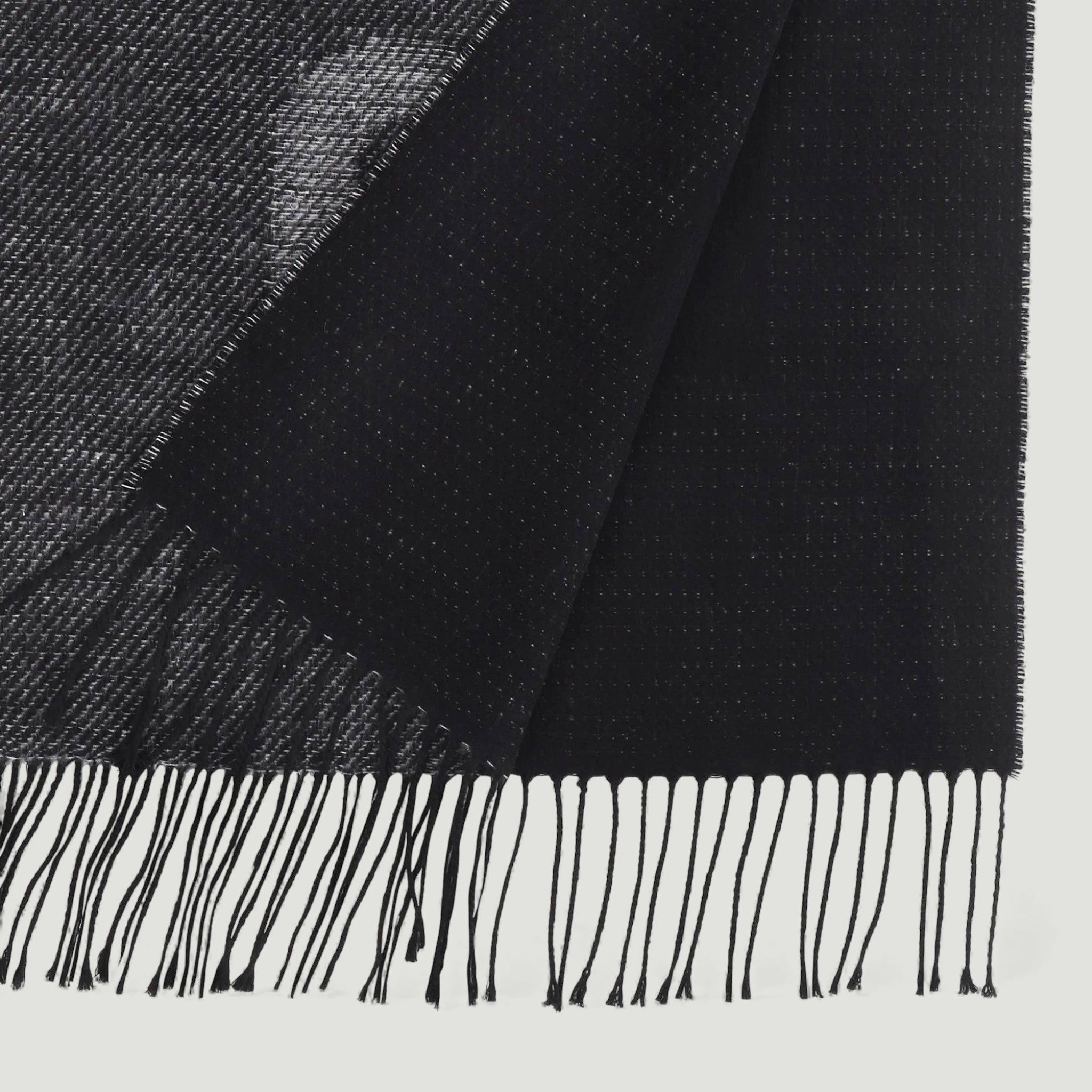 BORBONESE SCIARPA LOGO 42X200 BLACK/GREY