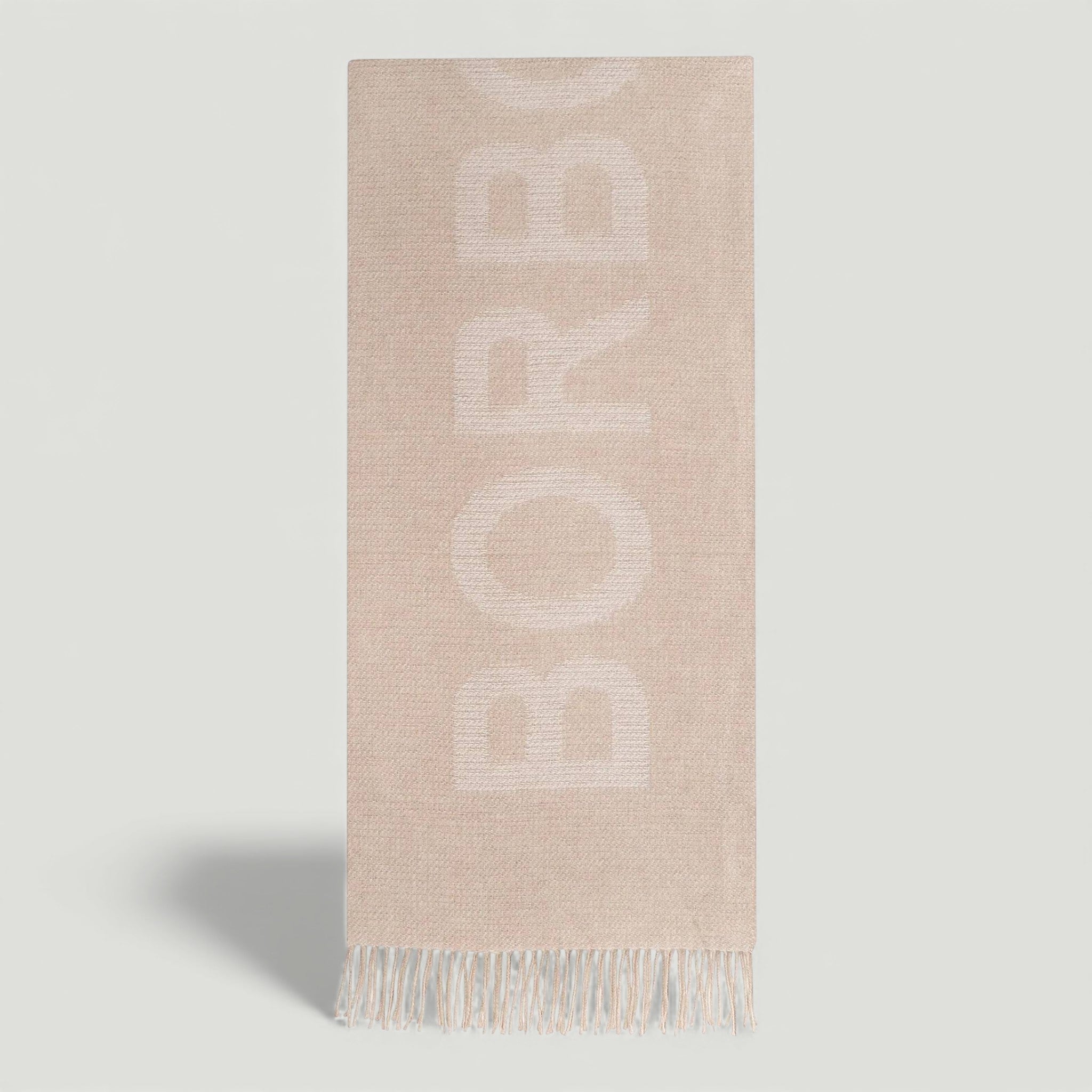 BORBONESE SCIARPA LOGO 42X200 BEIGE/CREAM