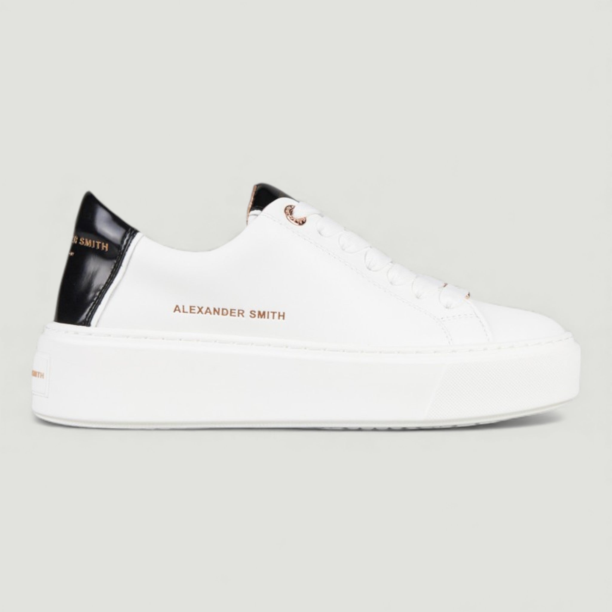 ALEXANDER SMITH SNEAKERS LONDON HIGHT WOMAN WHITE BLACK BIANCO/NERO