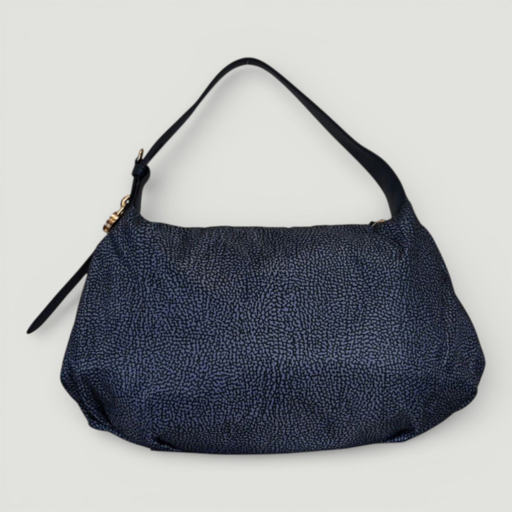 BORBONESE BORSA HOBO M. BLU LAPIS
