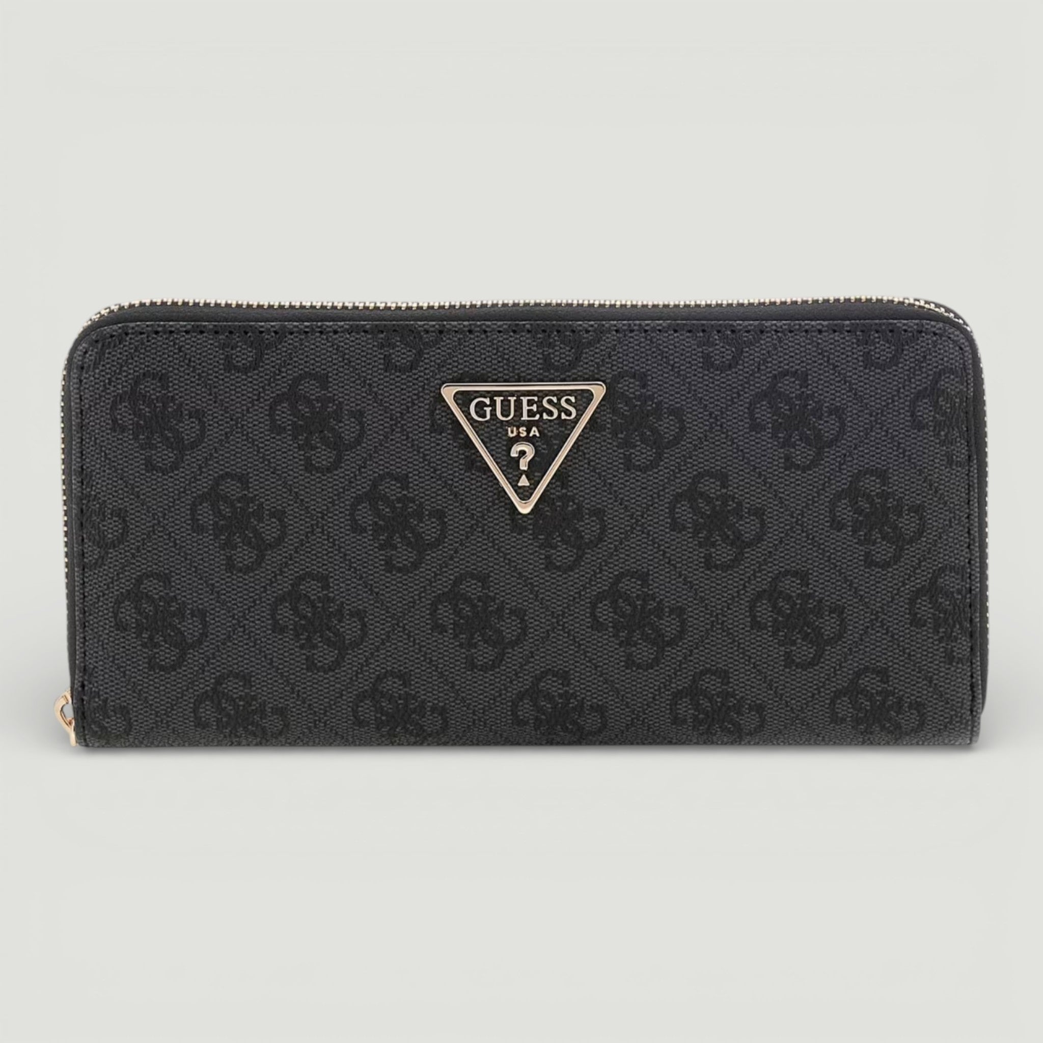 GUESS PORTAFOGLIO LAUREL II SLG LARGE ZIP AROUND COAL LOGO