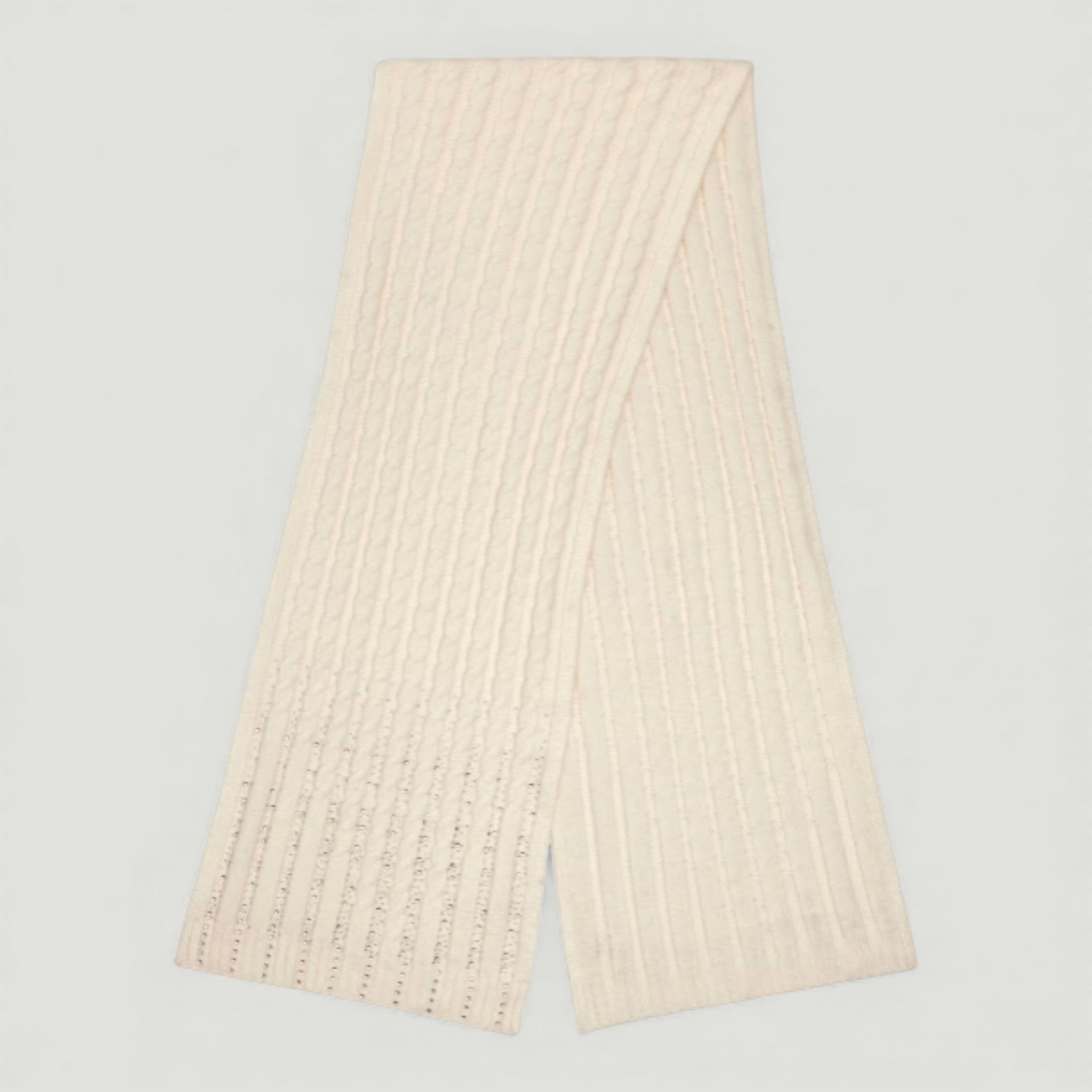 GUESS SCIARPA KNITTED SCARF 30X165 WHITE