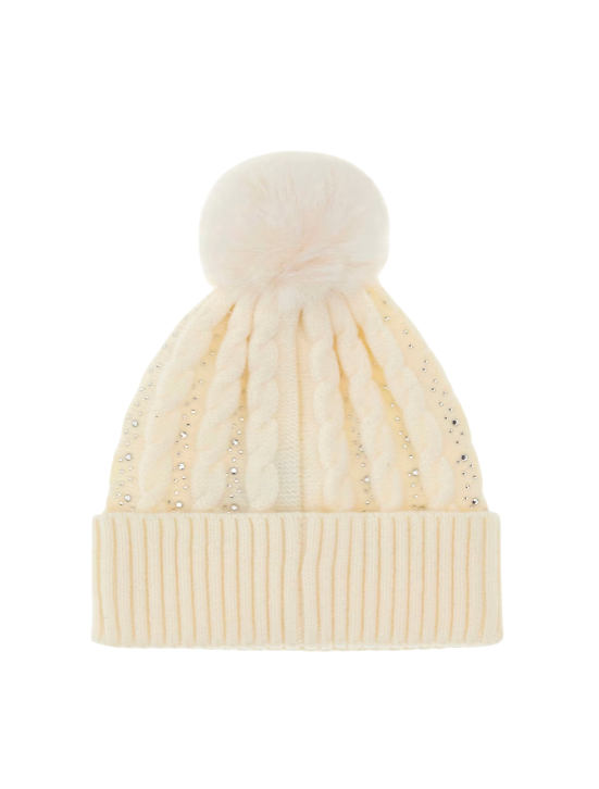 GUESS CAPPELLO KNITTED BEANIE WITHE