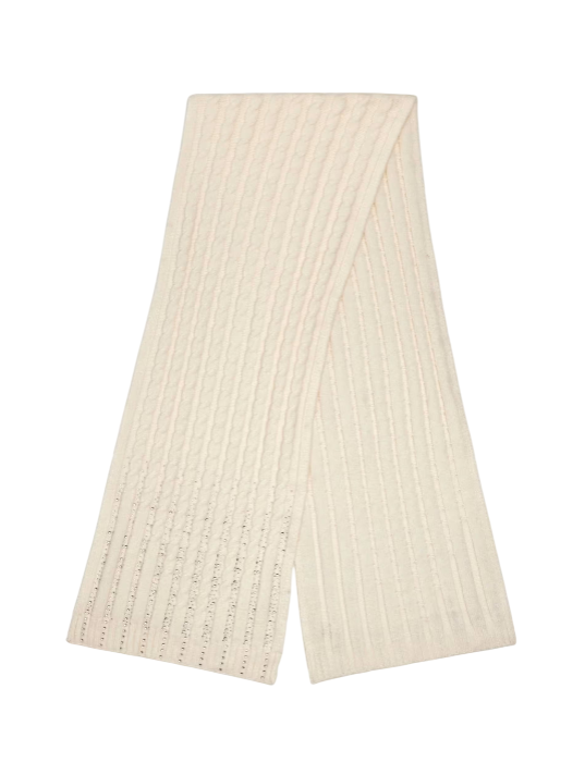 GUESS SCIARPA KNITTED SCARF 30X165 WHITE