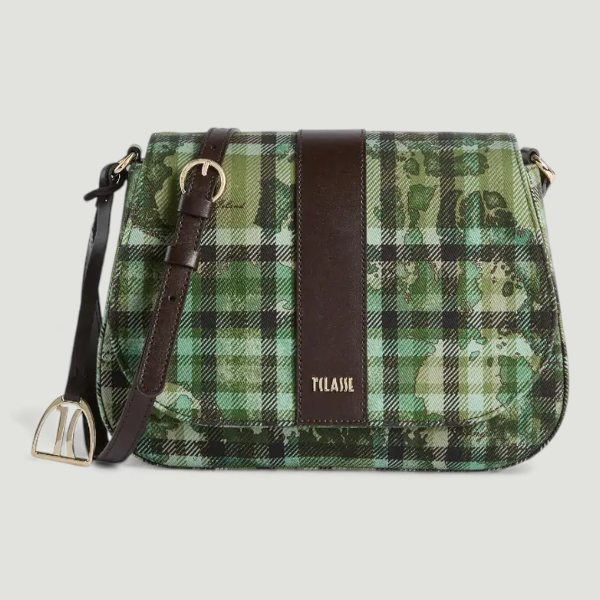 ALVIERO MARTINI 1^ CLASSE BORSA TRACOLLA CON PATTA VERDE MUSCHIO