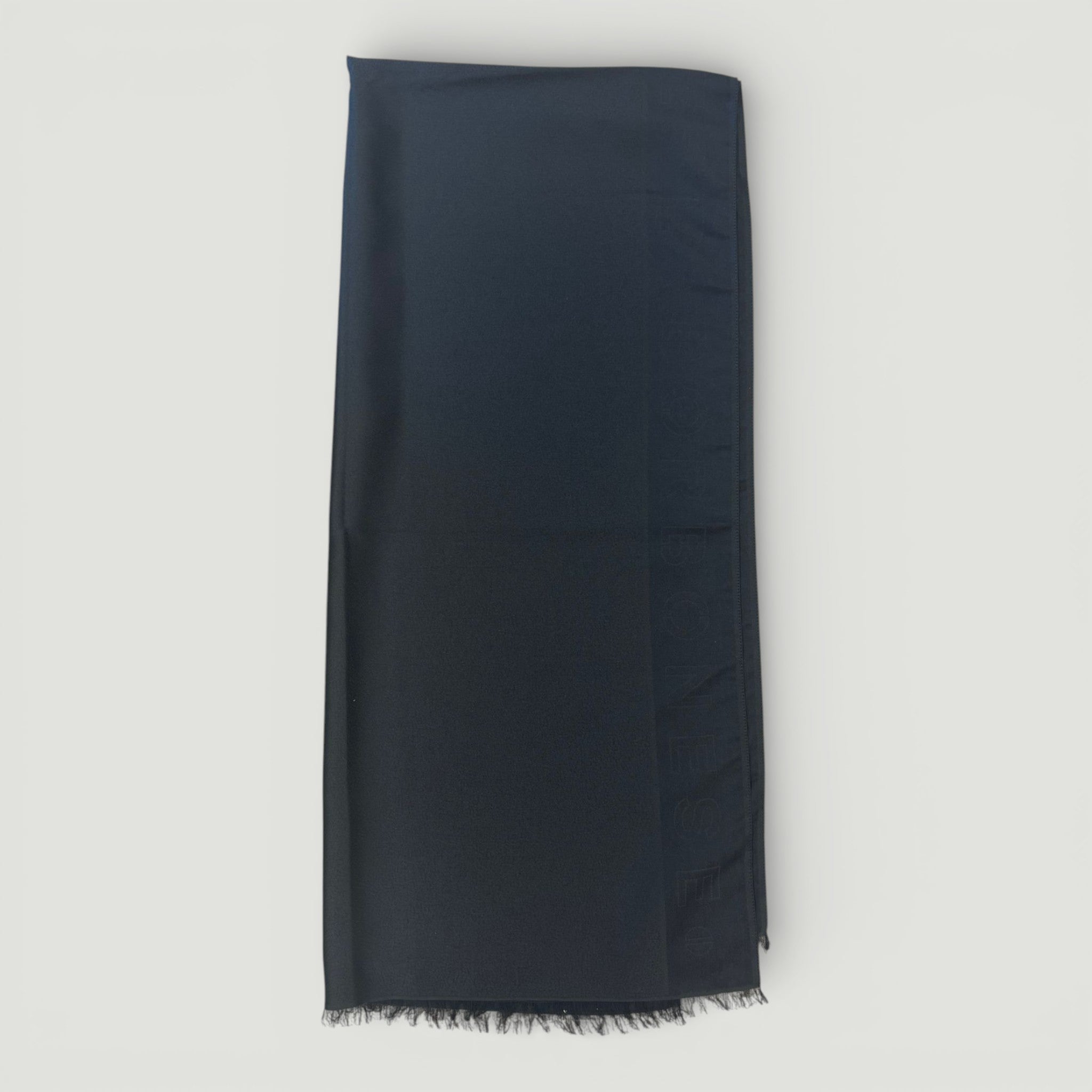 BORBONESE STOLA OP LOGO OUTLINE 80X180 BLACK