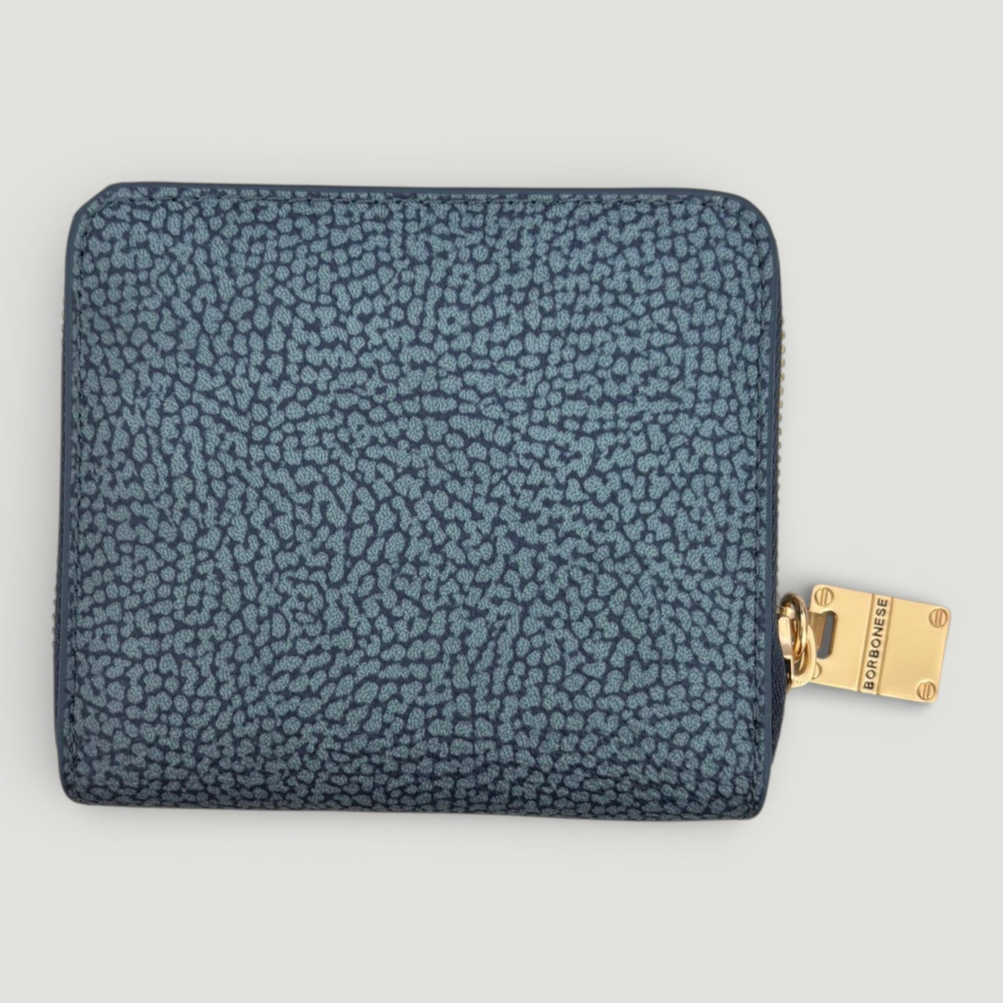 BORBONESE P.FOGLIO SMALL ZIP AROUND DENIM
