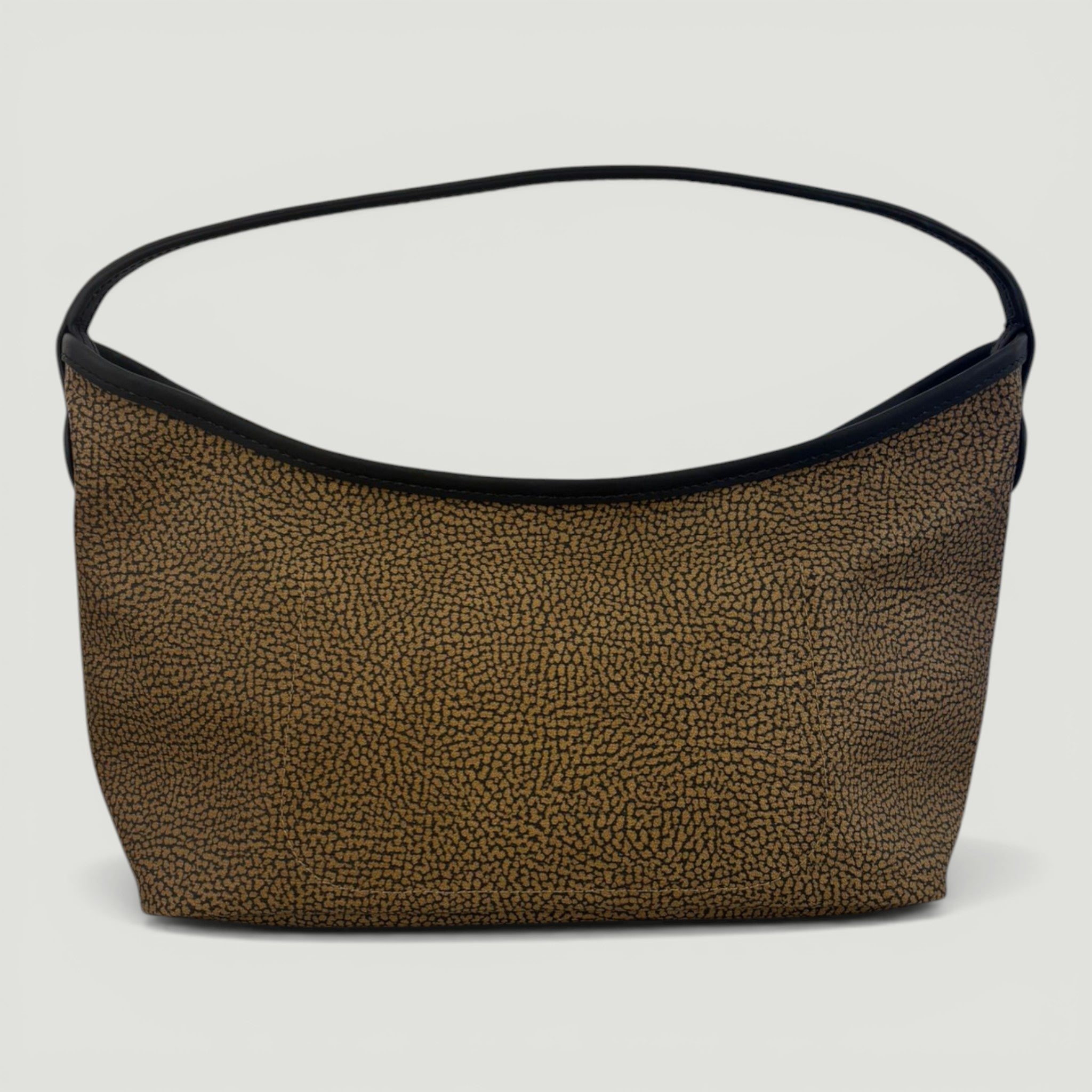 BORBONESE BORSA HOBO S. OP NATURALE/NERO