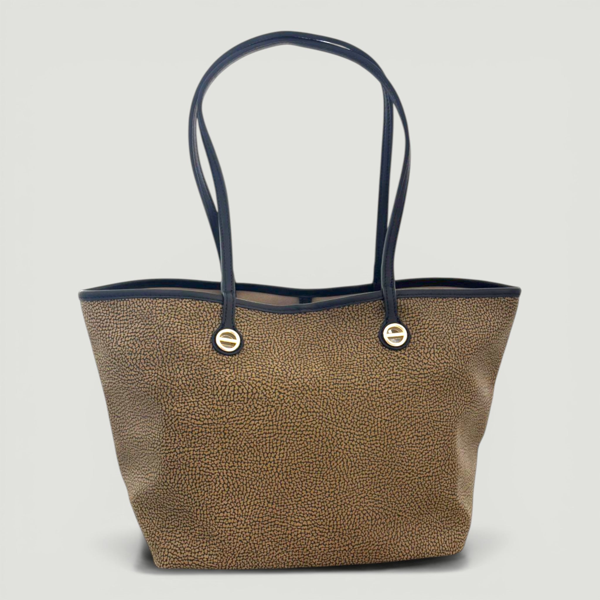 BORBONESE BORSA SHOPPING M. OP NATURALE/NERO