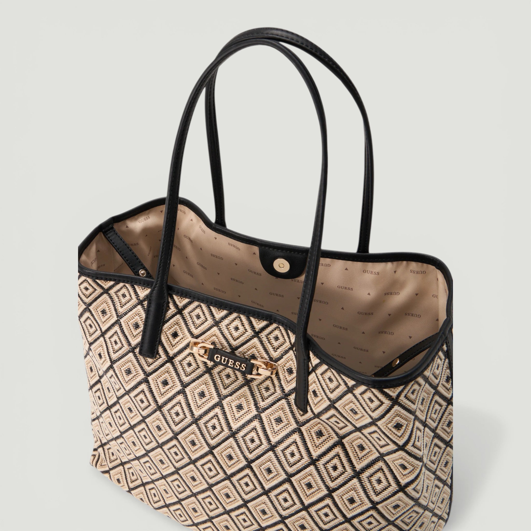 GUESS BORSA SHOPPING SHOPIA LARGE 2 IN 1 TOTE BLACK