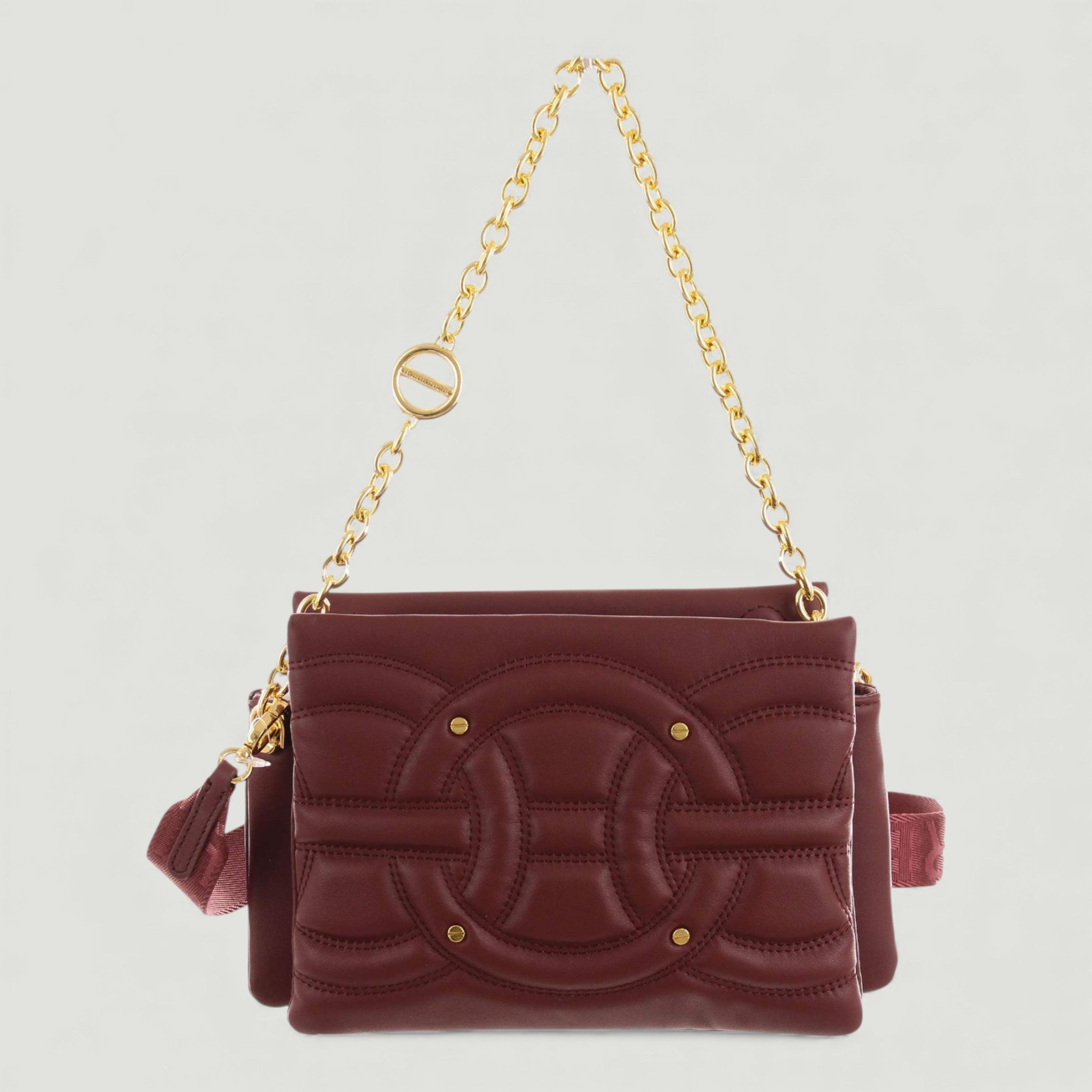 BORBONESE BORSA CROSS OVER TRIFOLDER MERLOT