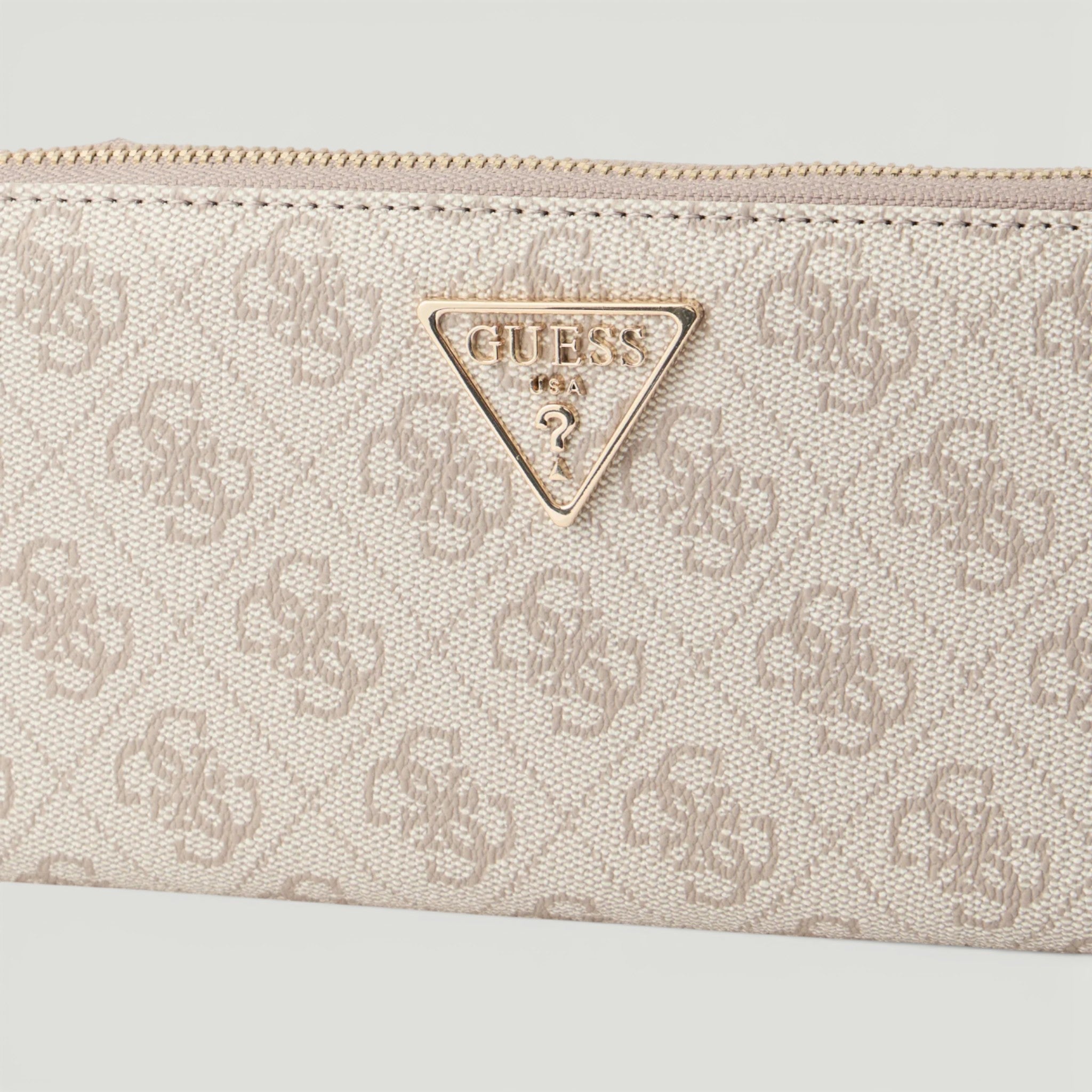GUESS PORTAFOGLIO LAUREL II SLG LARGE ZIP AROUND DARK TAUPE LOGO
