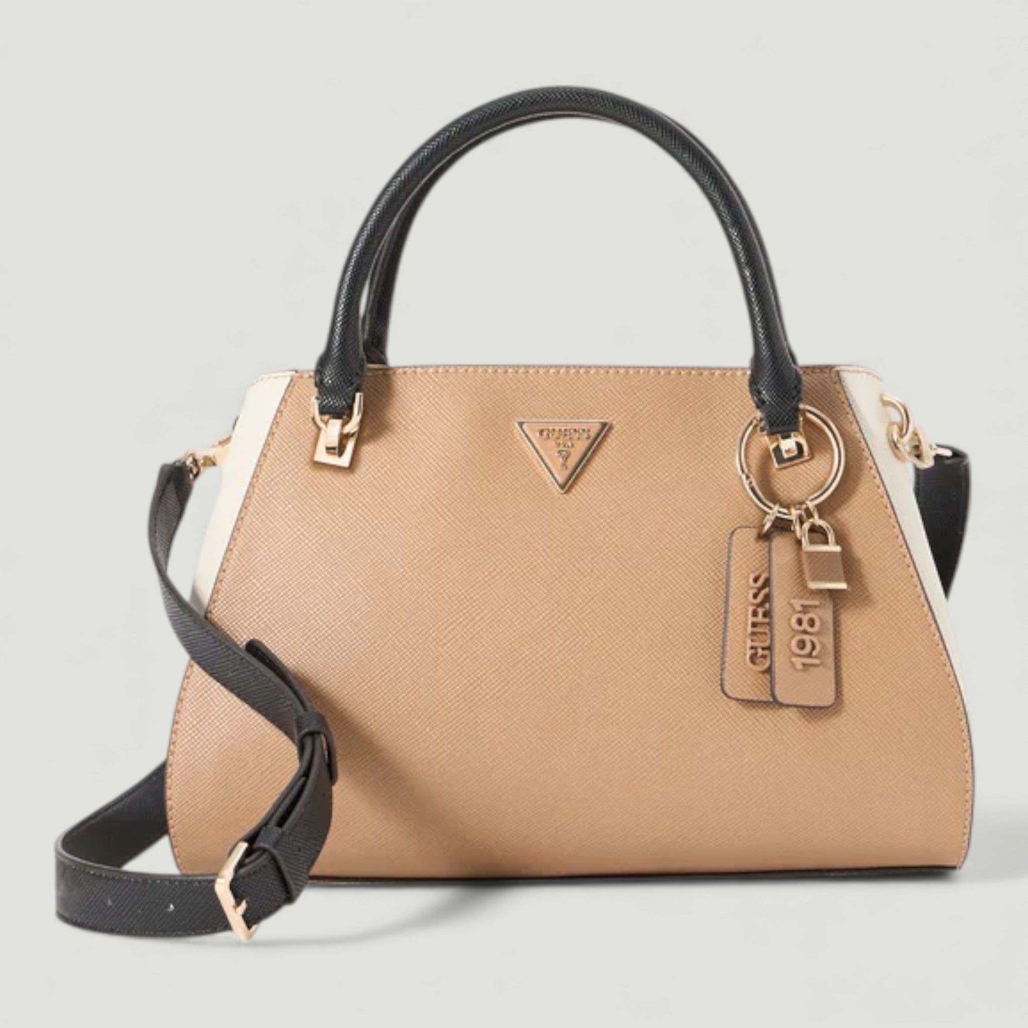 GUESS BORSA NOELLE II LUXURY SATCHEL TAN MULTI