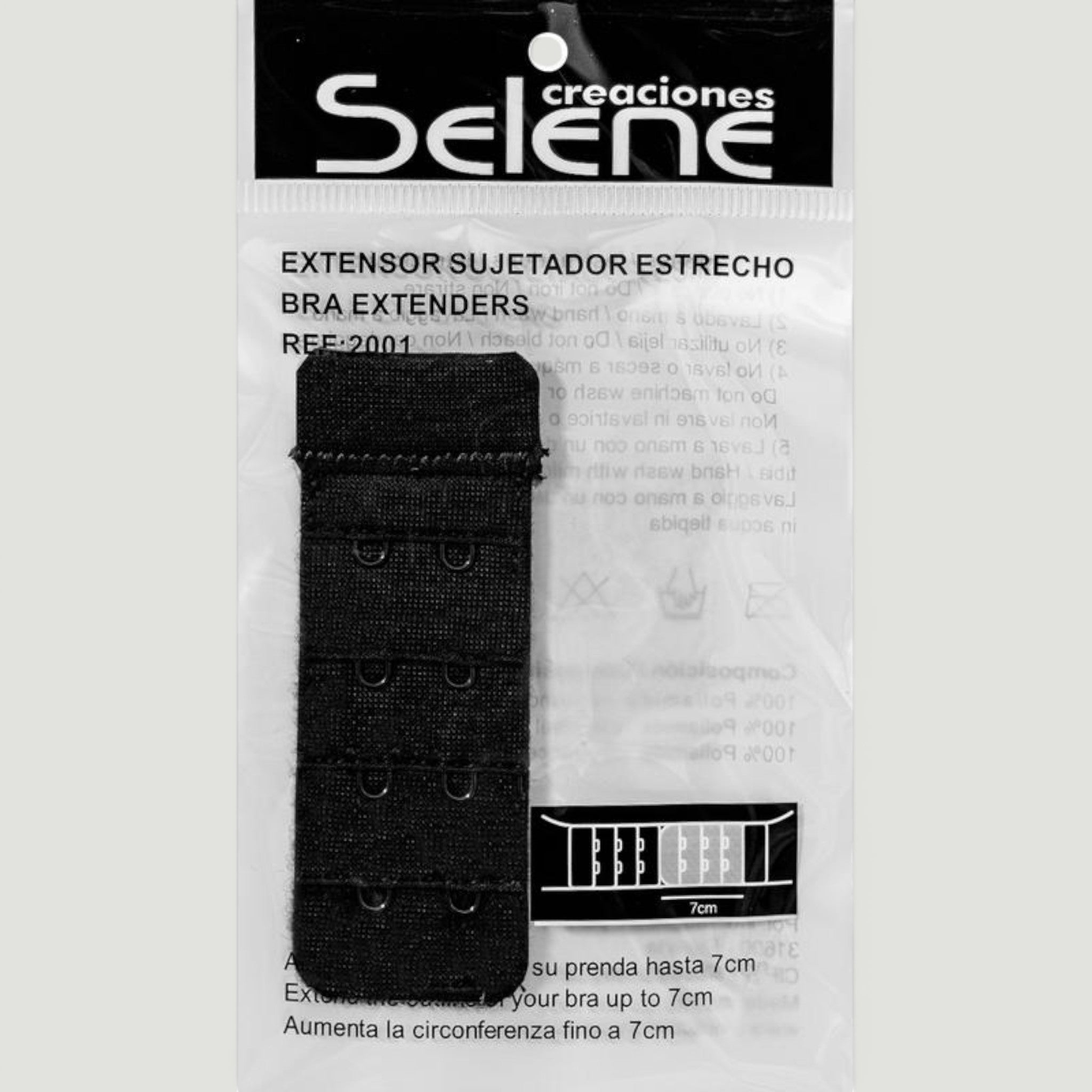 ESTENSORI PER REGGISENO 7CM 2 GANCI - NERO