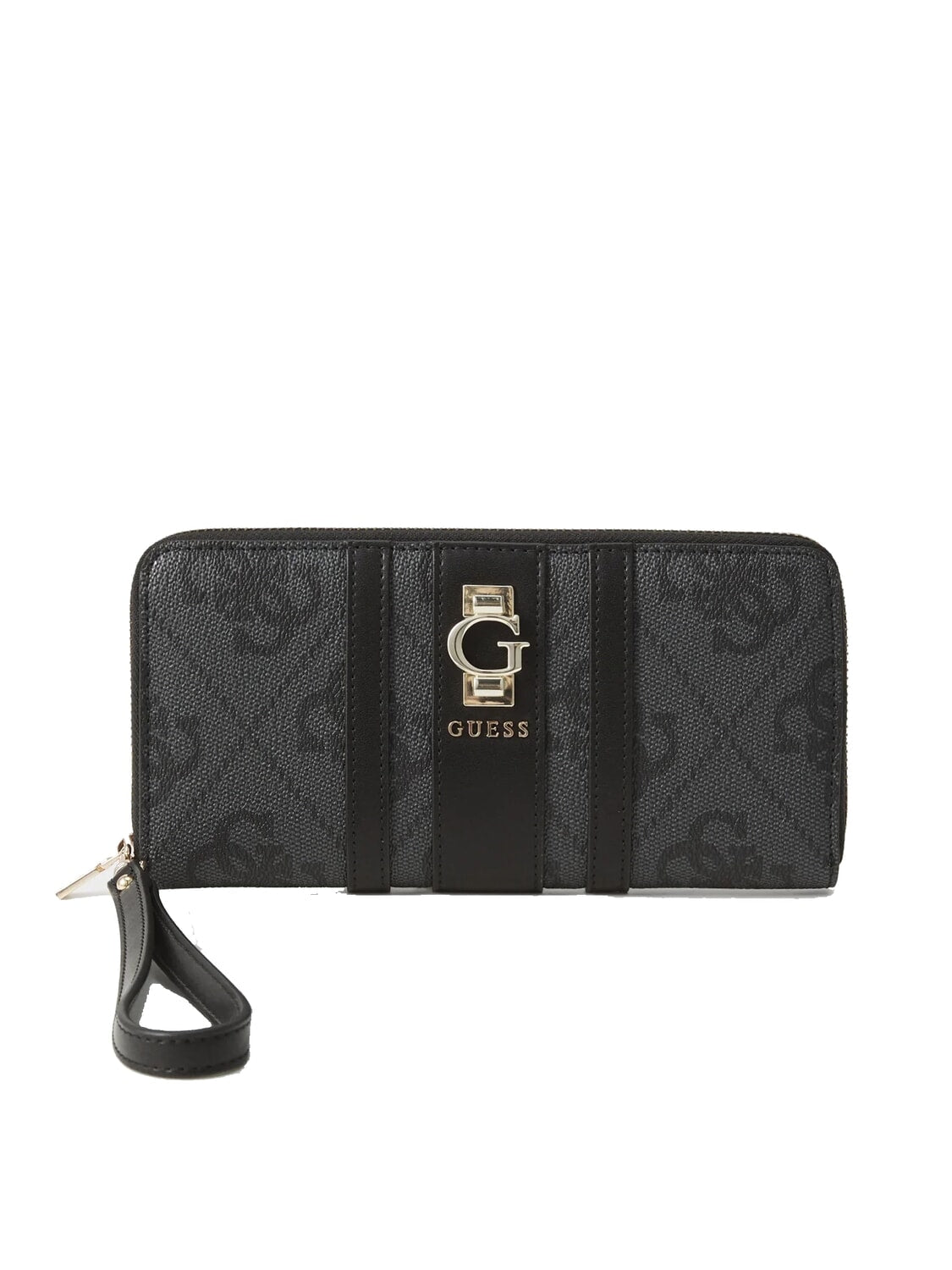 GUESS PORTAFOGLIO ERENIA SLG LARGE ZIP AROUND COAL LOGO