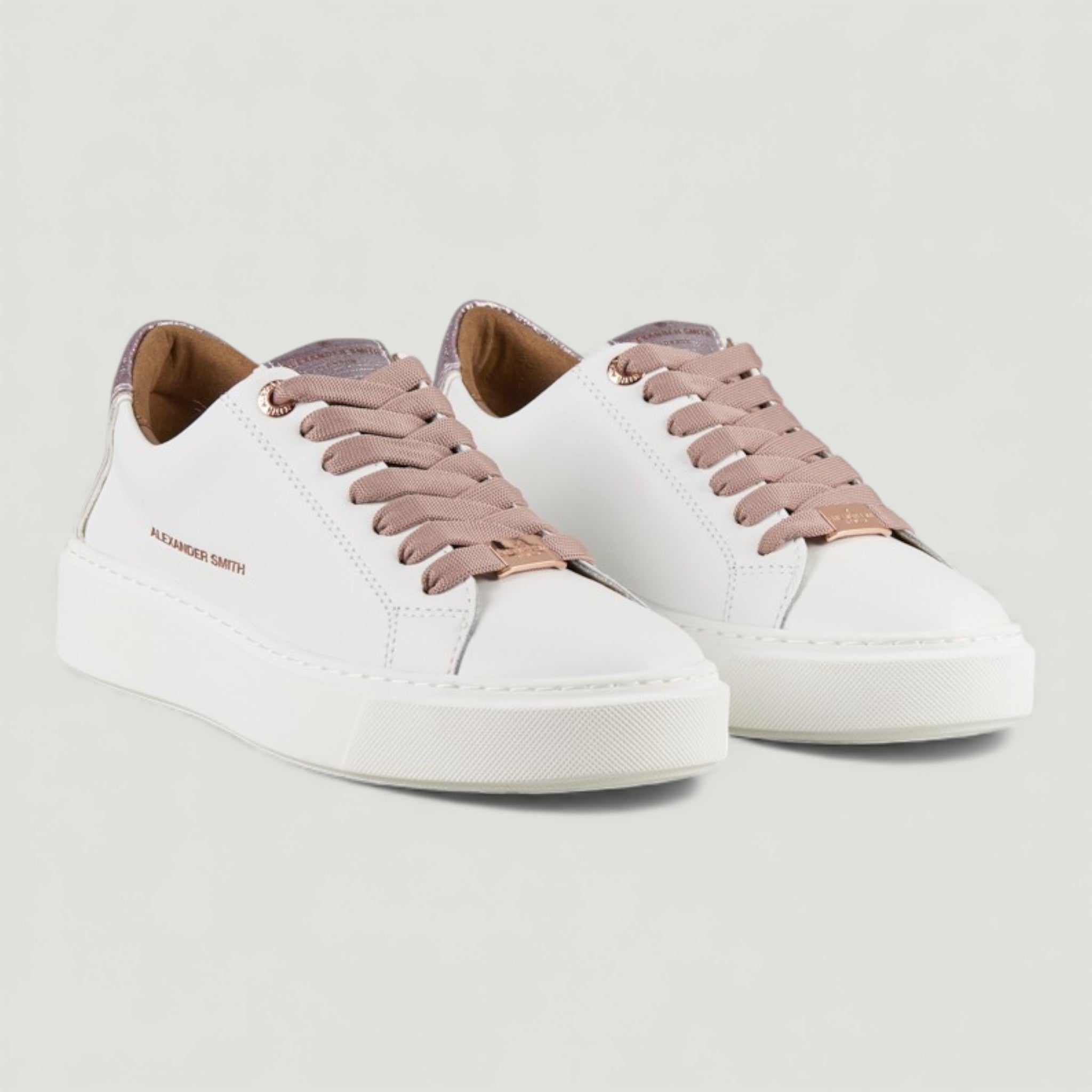 ALEXANDER SMITH SNEAKERS LONDON HIGHT WOMAN WHITE ROSE