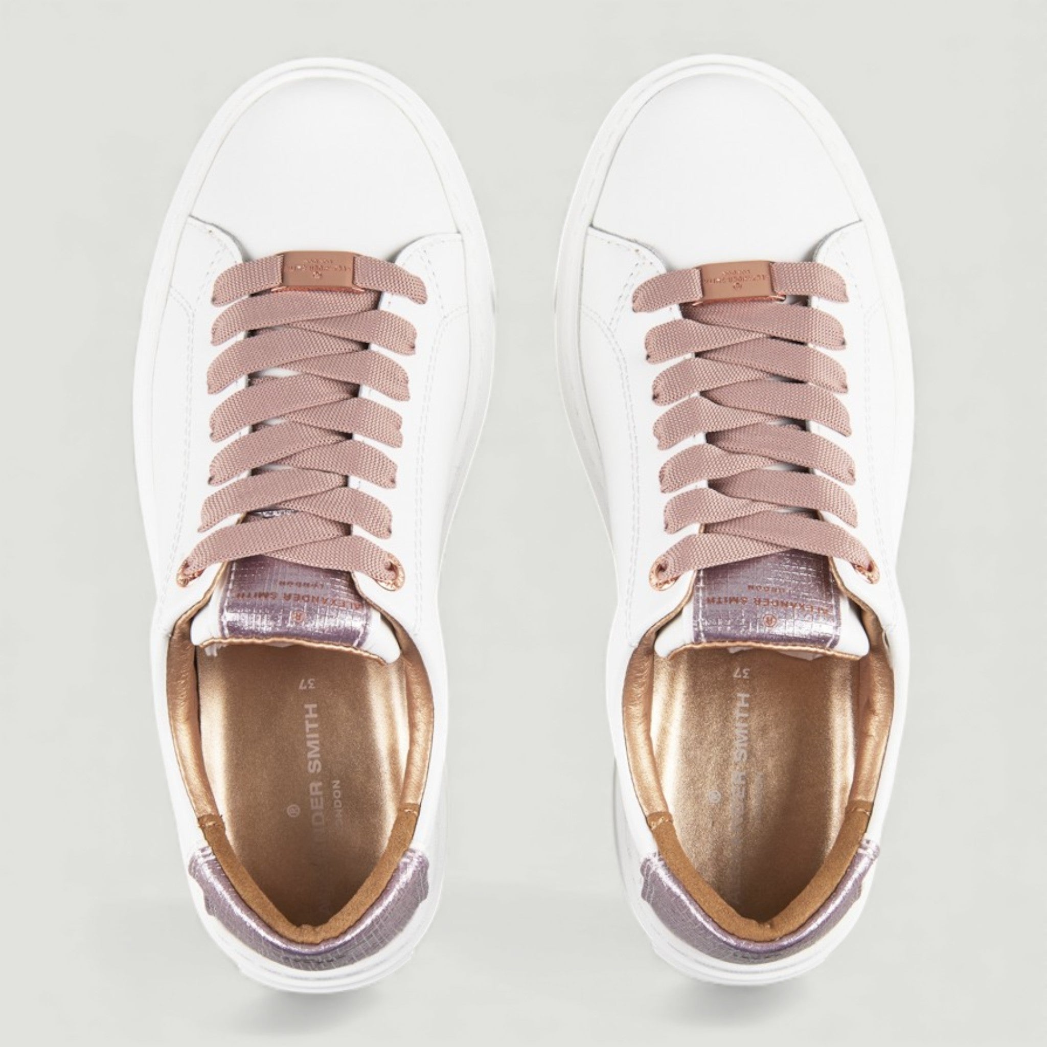ALEXANDER SMITH SNEAKERS LONDON HIGHT WOMAN WHITE ROSE