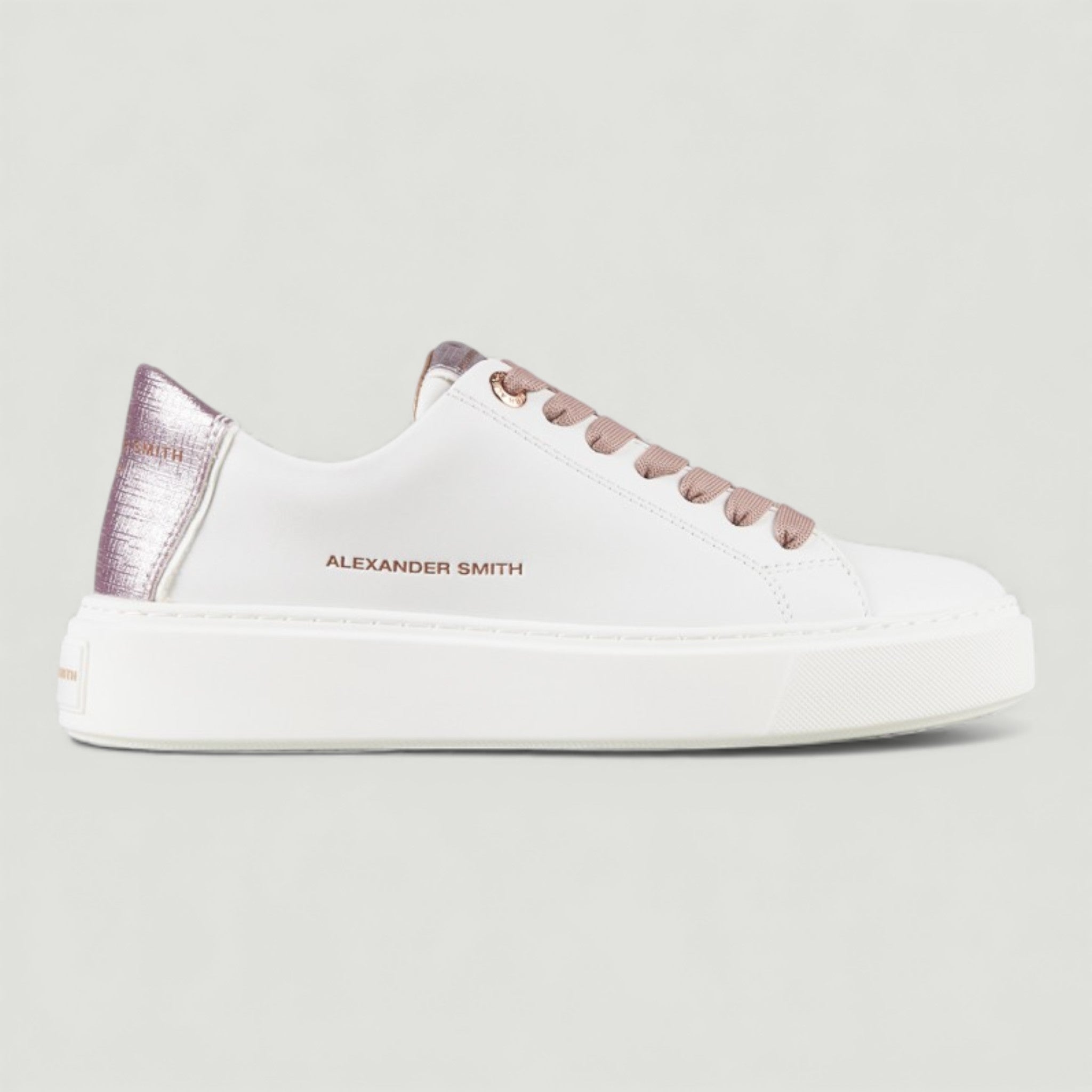 ALEXANDER SMITH SNEAKERS LONDON HIGHT WOMAN WHITE ROSE