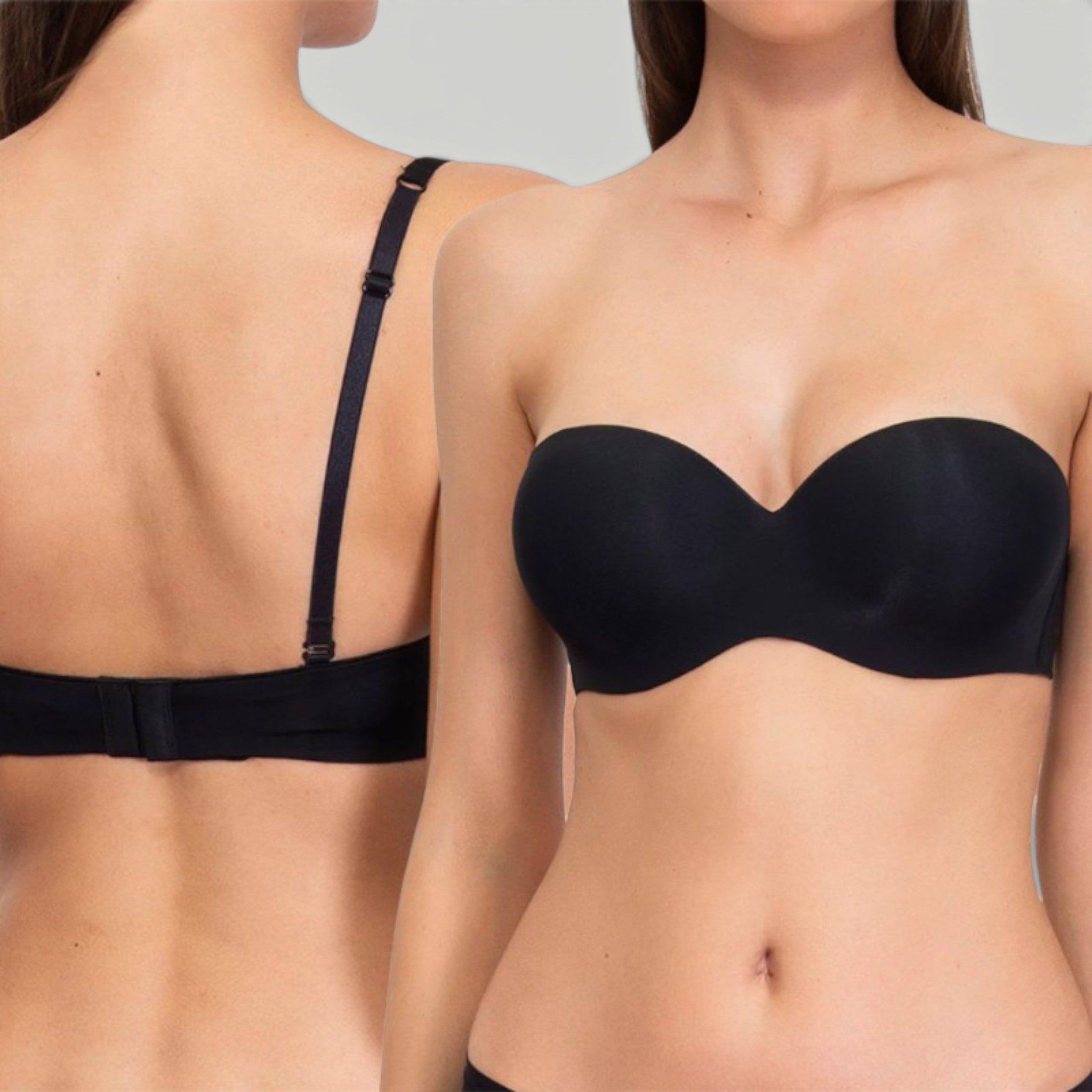 REGGISENO A FASCIA IN COPPA B - NERO