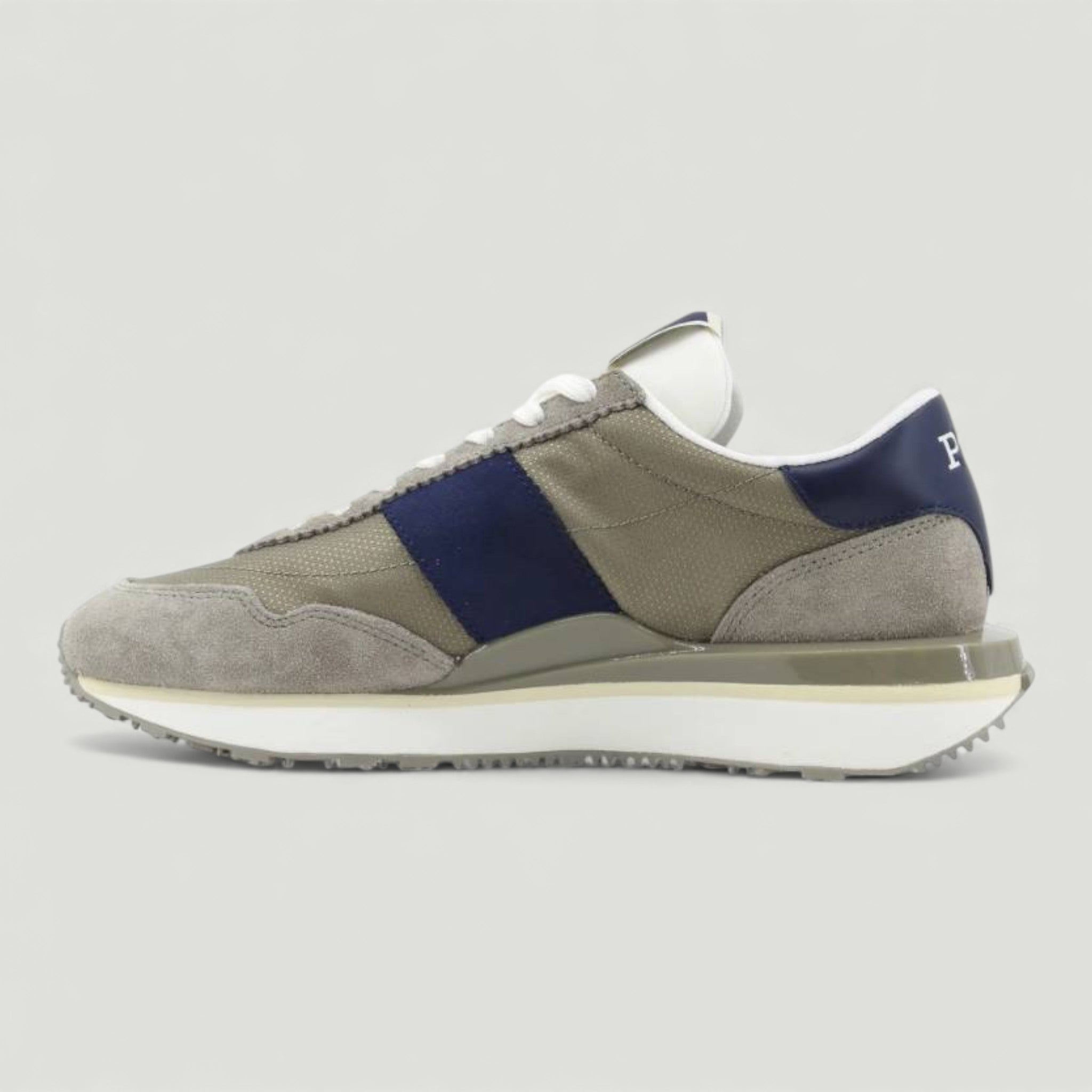RALPH LAUREN POLO SPORT SNEAKERS TRAIN 89 PP LOW TOP LACE EARTH GREY/ECRU UOMO