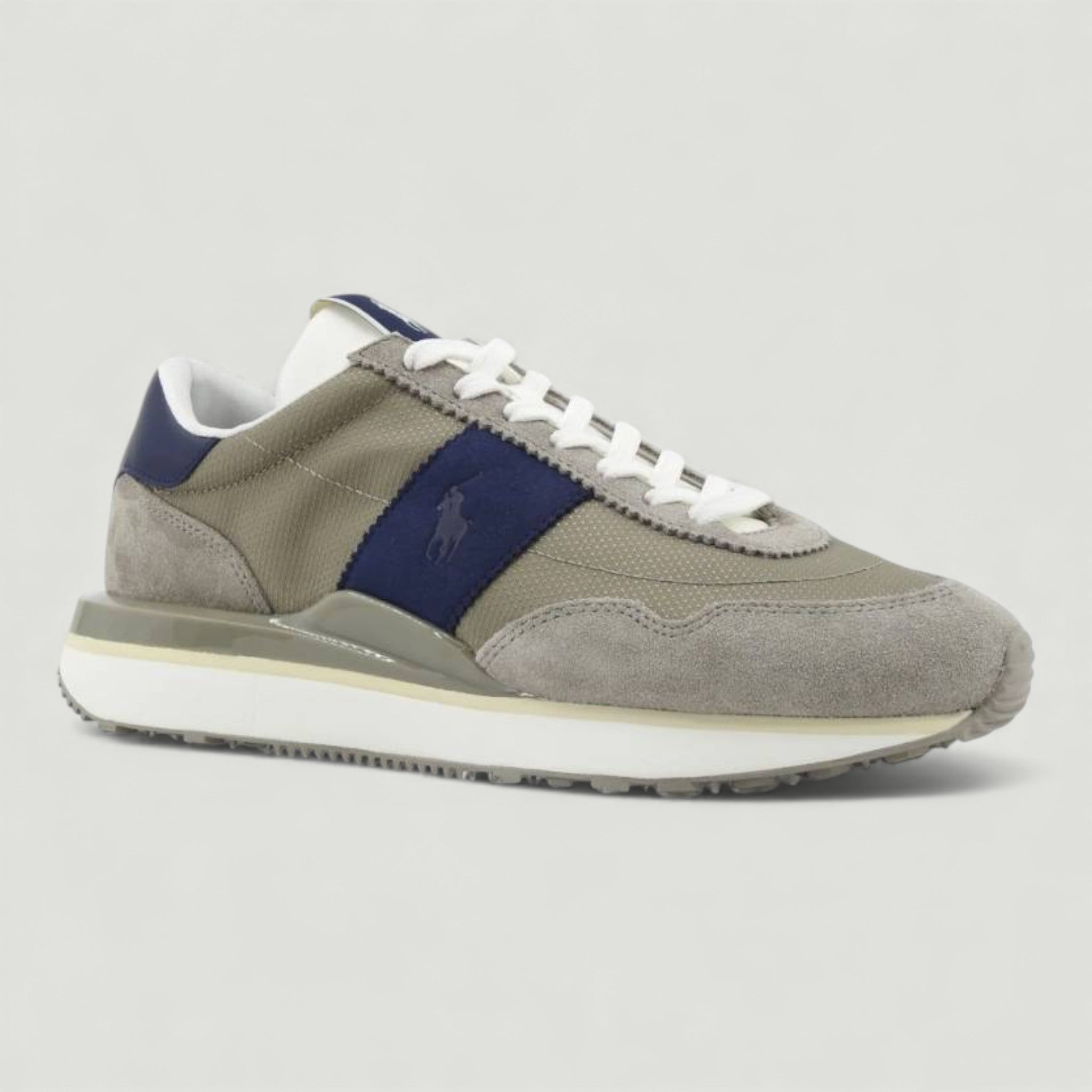 RALPH LAUREN POLO SPORT SNEAKERS TRAIN 89 PP LOW TOP LACE EARTH GREY/ECRU UOMO