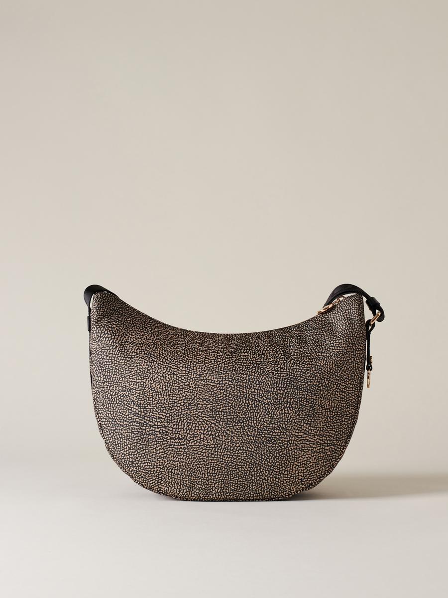 BORBONESE BORSA LUNA BAG MIDDLE OP NATURALE NERO 6