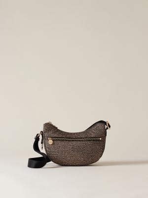 BORBONESE  LUNA BAG MINI OP NATURALE NERO