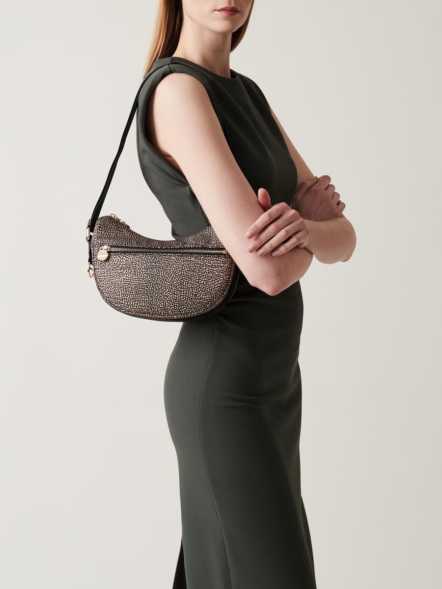 BORBONESE  LUNA BAG MINI OP NATURALE NERO 5