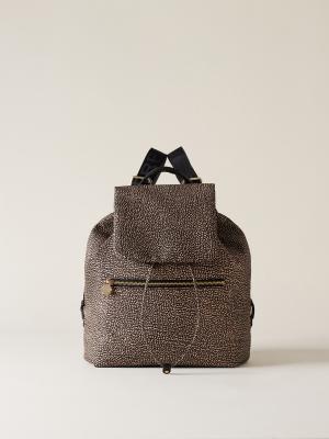 BORBONESE ZAINO MEDIUM OP NATURALE/NERO OP NATURALE NERO