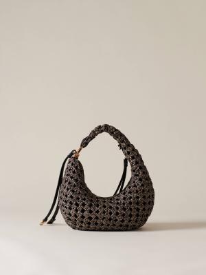 BORSA BORBONESE HOBO MINI OP NATURALE NERO