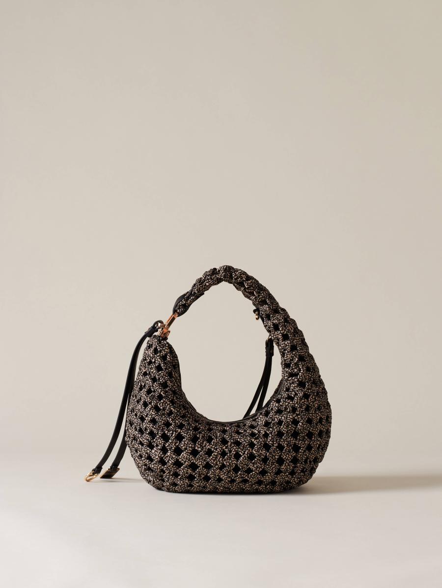 BORSA BORBONESE HOBO MINI OP NATURALE NERO 1