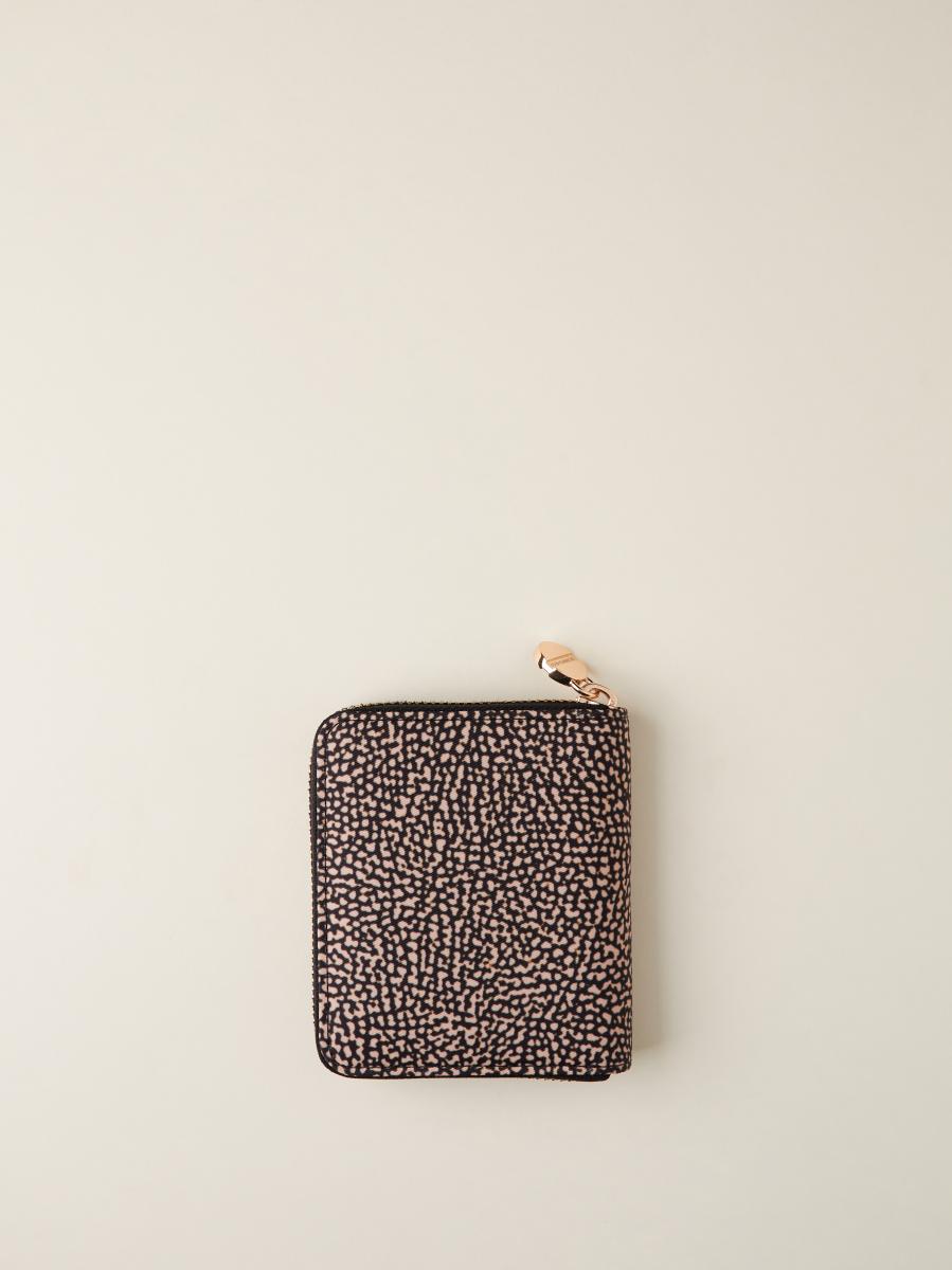 BORBONESE P.FOGLIO MEDIUM ZIP AROUND OP NATURALE NERO  OP NATURALE NERO 2